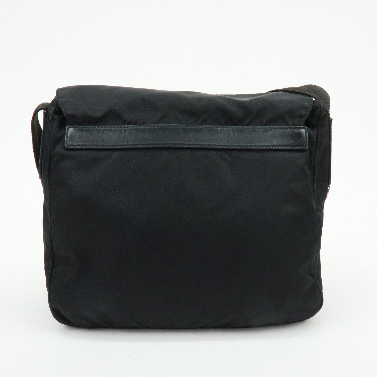 PRADA Triangle Logo Nylon Leather Shoulder Bag Crossbody Bag BT8994