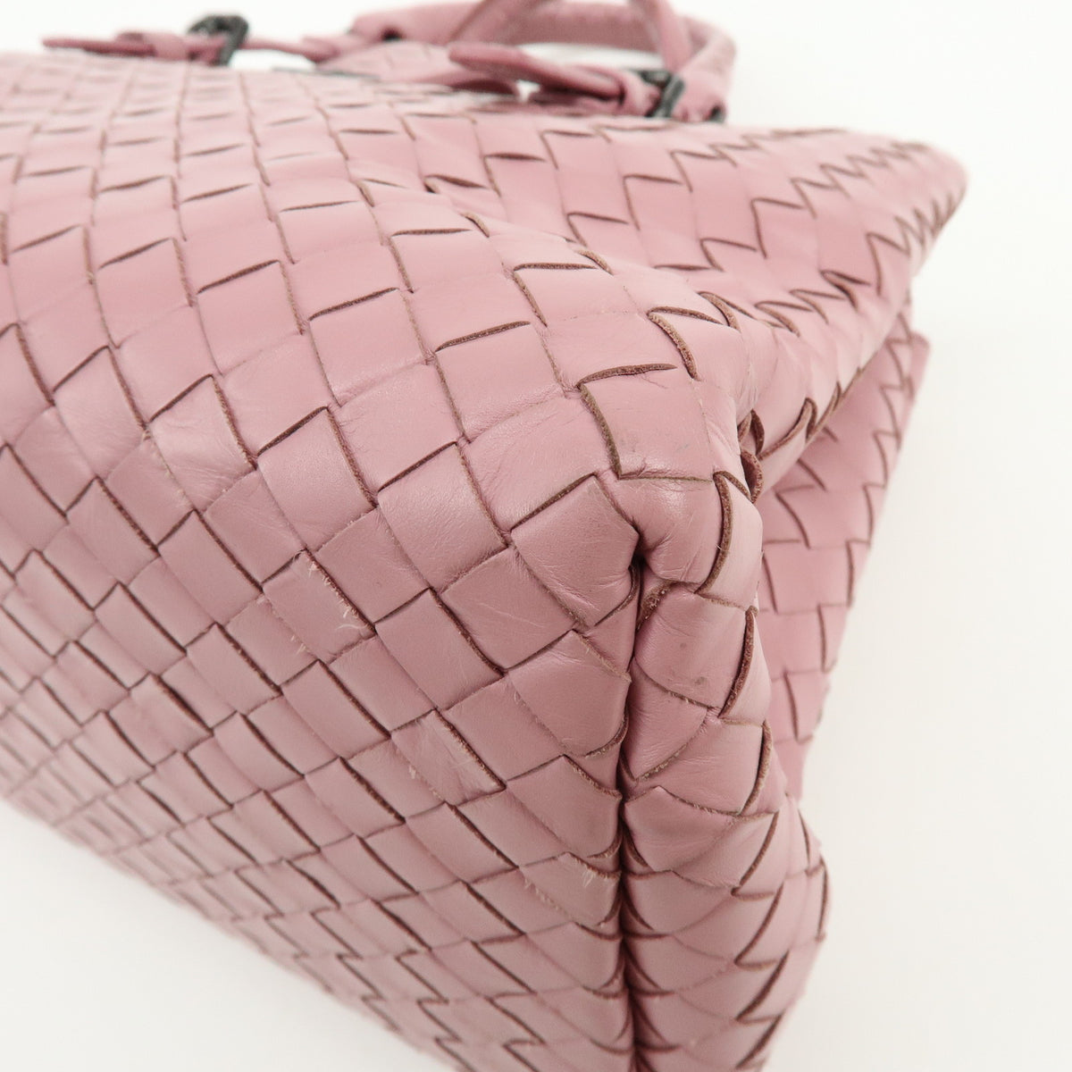 BOTTEGA VENETA Intrecciato Rome Leather 2Way Shoulder Bag Hand Bag Pink