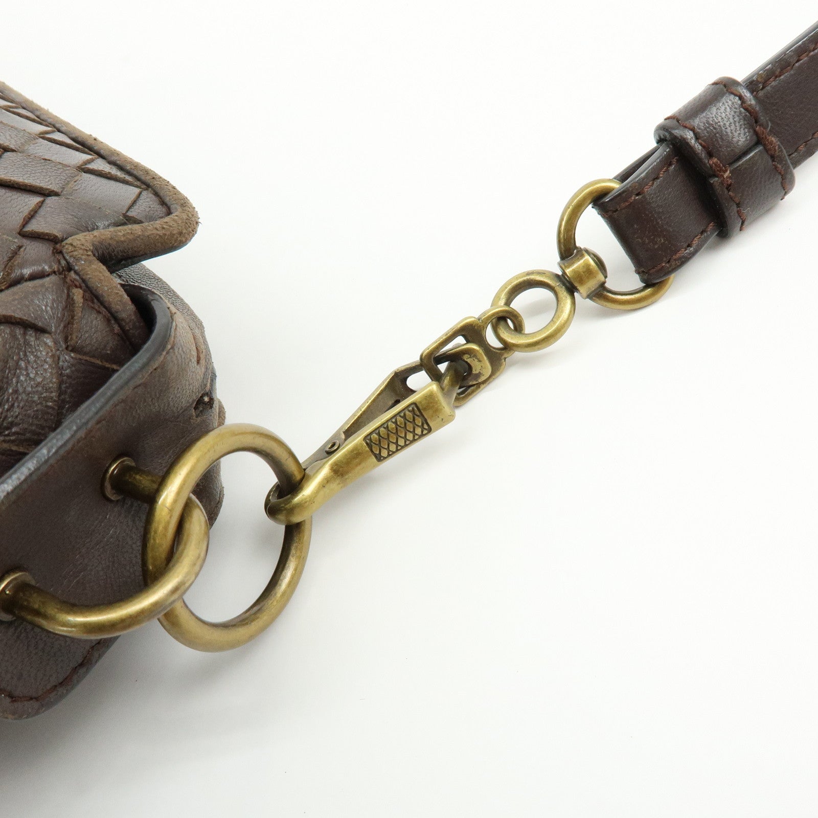 BOTTEGA VENETA Intrecciato Leather Shoulder Bag Crossbody Bag Brown