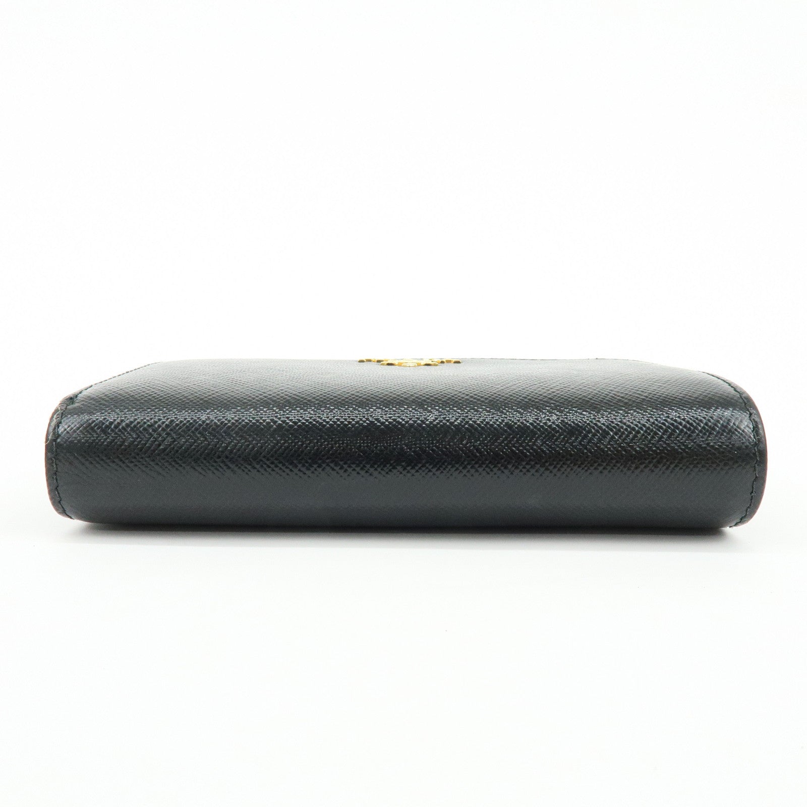 PRADA Saffiano Leather Compact Bi-fold Wallet Black 1ML225