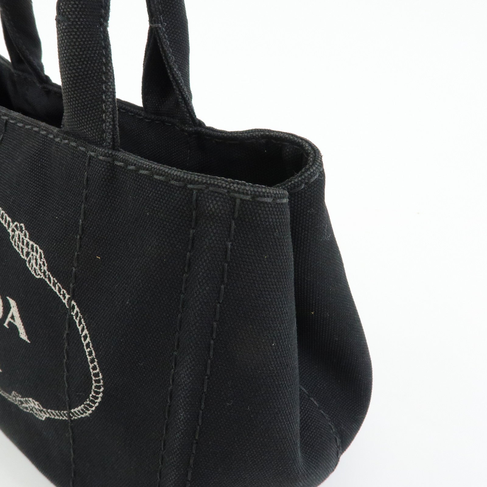 PRADA Triangle Log Canapa Mini Canvas 2Way Bag Hand Bag 1BG439