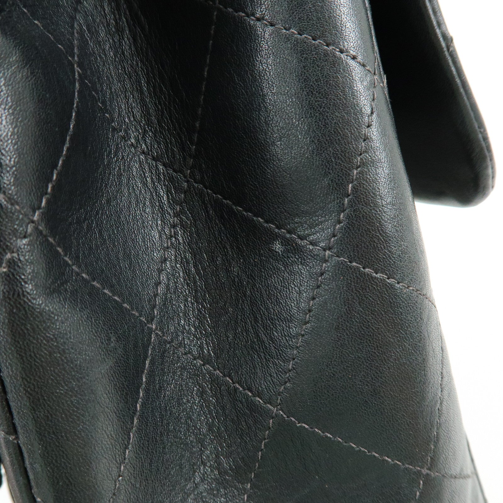 CHANEL Jumbo Matelasse 34 Lamb Skin Shoulder Bag Black A01094