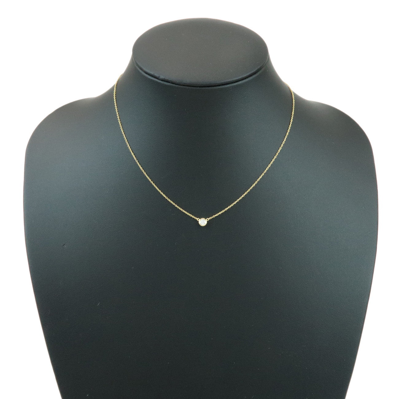 Tiffany & Co By The Yard 1P Diamond Necklace K18 750YG Yellow Gold