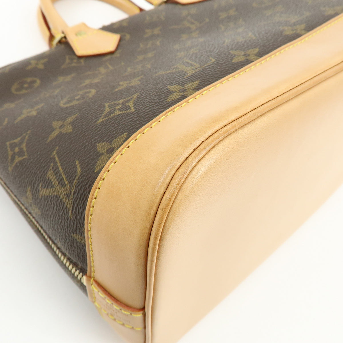 Louis Vuitton Monogram Alma Canvas Leather Hand Bag Brown M51130