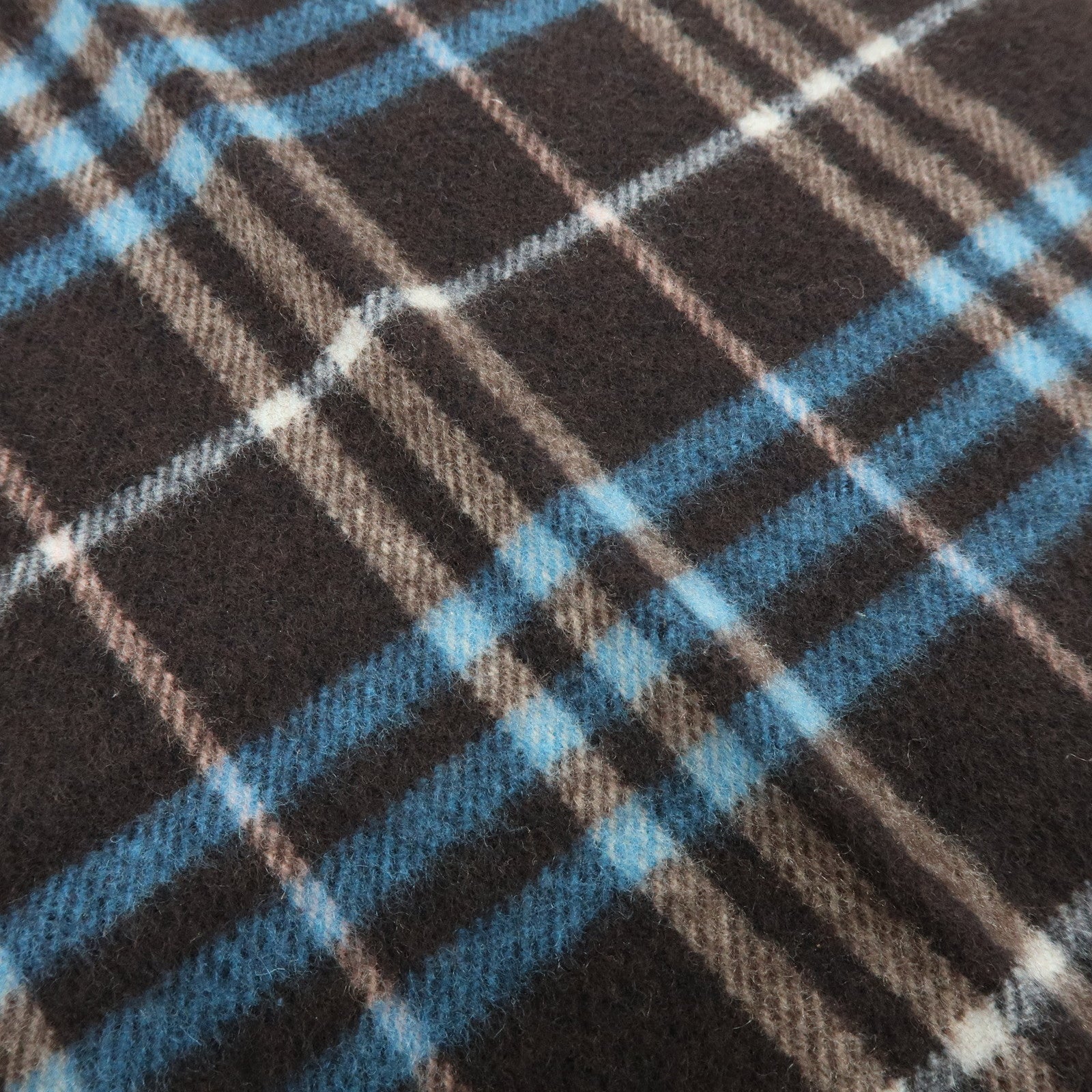 BURBERRY BLUE LABEL Wool 100% Scarf Dark Brown Blue