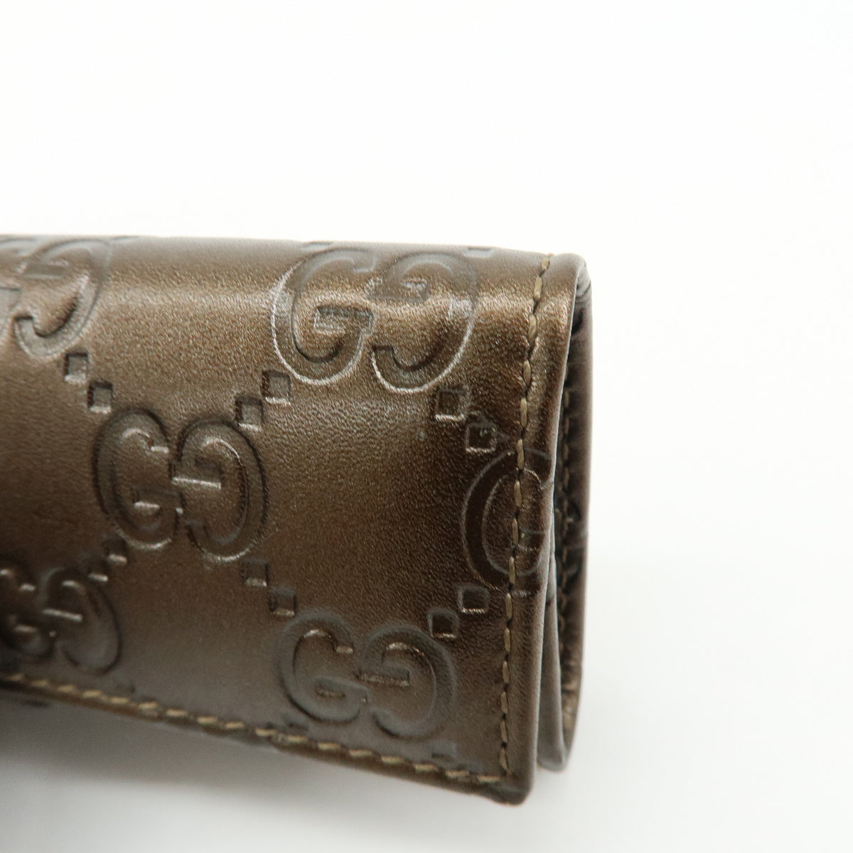 GUCCI Heartbit Guccissima Leather 6 Ring Key Case Key Holder Bronze