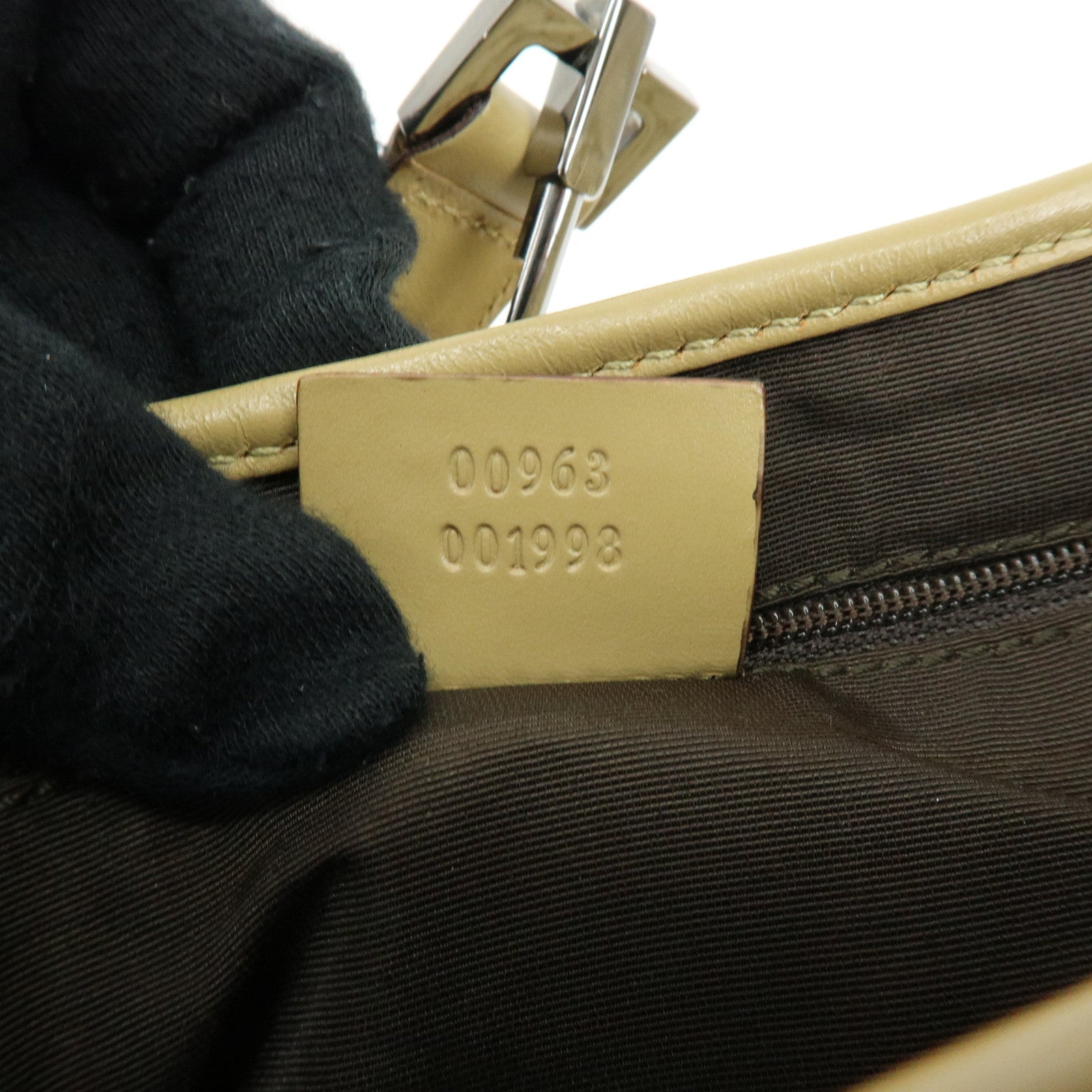 GUCCI Jackie Sherry GG Canvas Leather Shoulder Bag Beige 00963 001998