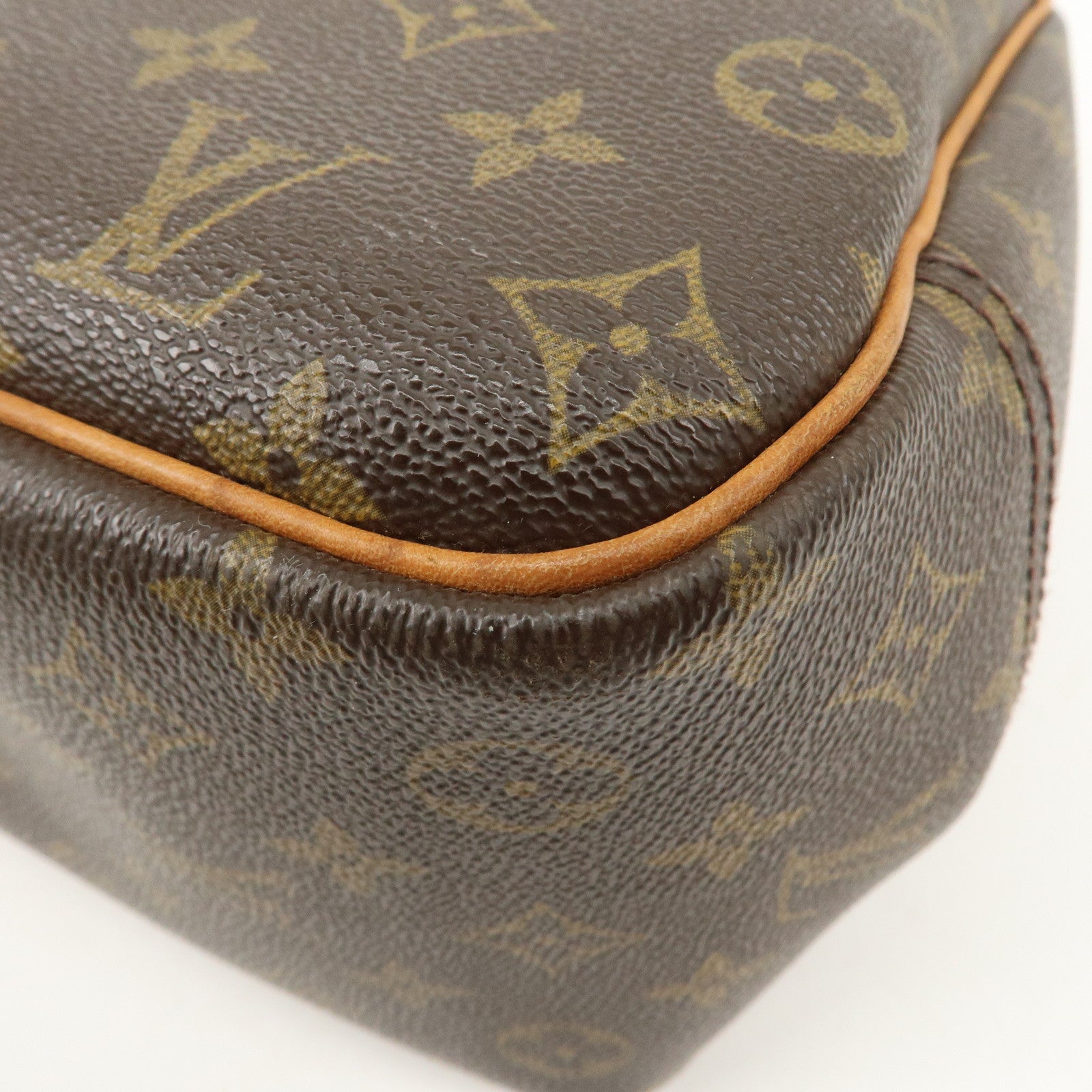 Louis Vuitton Monogram Deauville Hand Bag Brown M47270 Used