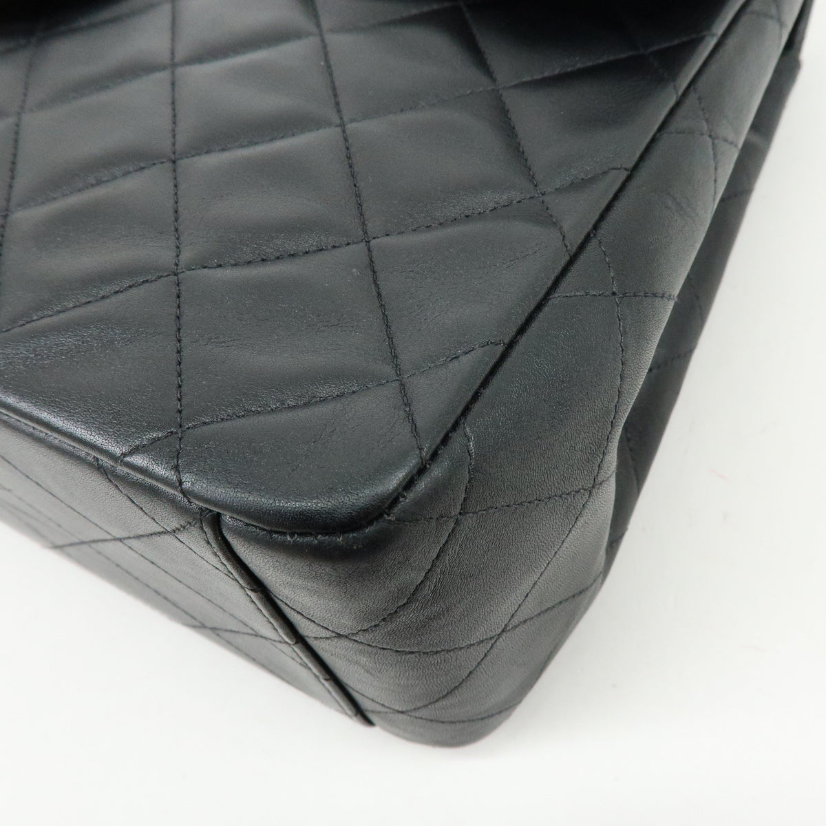 CHANEL Jumbo Matelasse 34 Lamb Skin Chain Shoulder Bag Black A01094