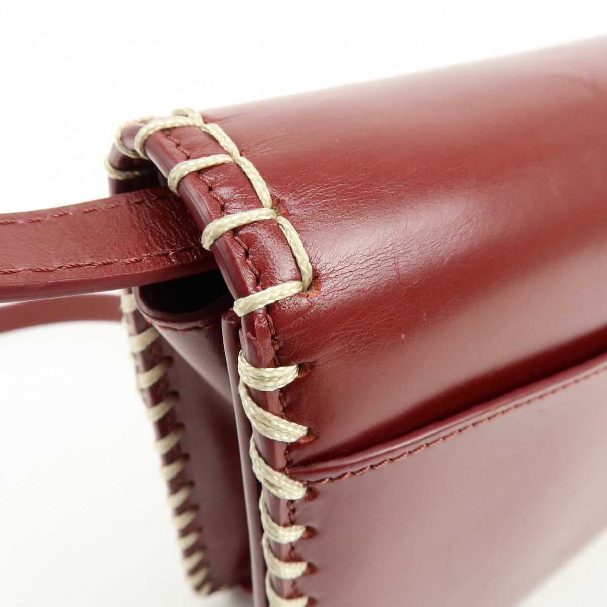 Chloe KATTIE Leather Shoulder Bag Crossbody Bag Wine Red