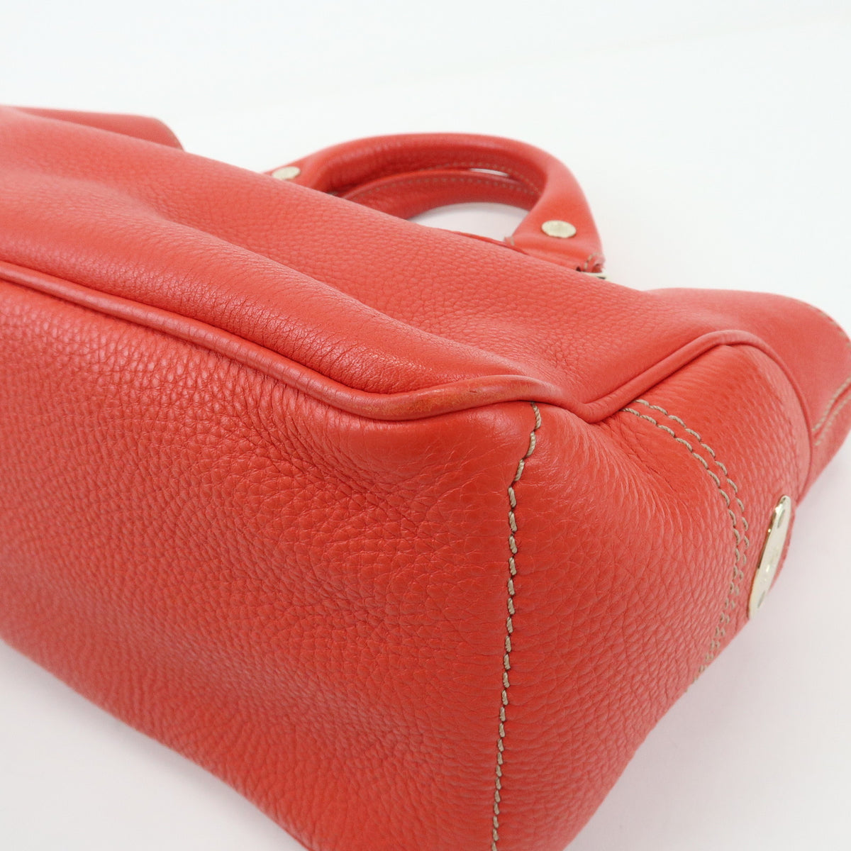 CELINE Boogie Bag Leather Hand Bag Tote Bag Red