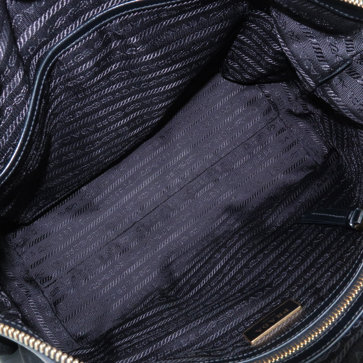 PRADA Triangle Logo Nylon Leather 2Way Bag Hand Bag Shoulder Bag 1BA104