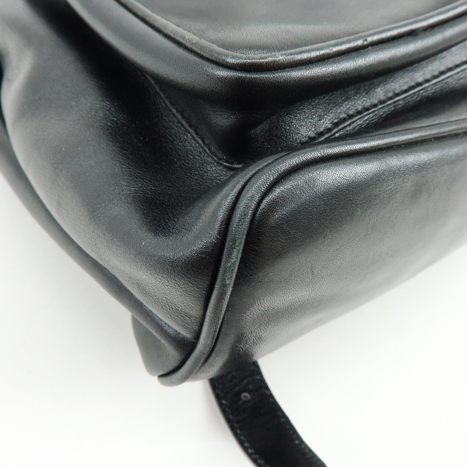 GUCCI Bamboo Leather Backpack Rucksack Black 003・2058・0016