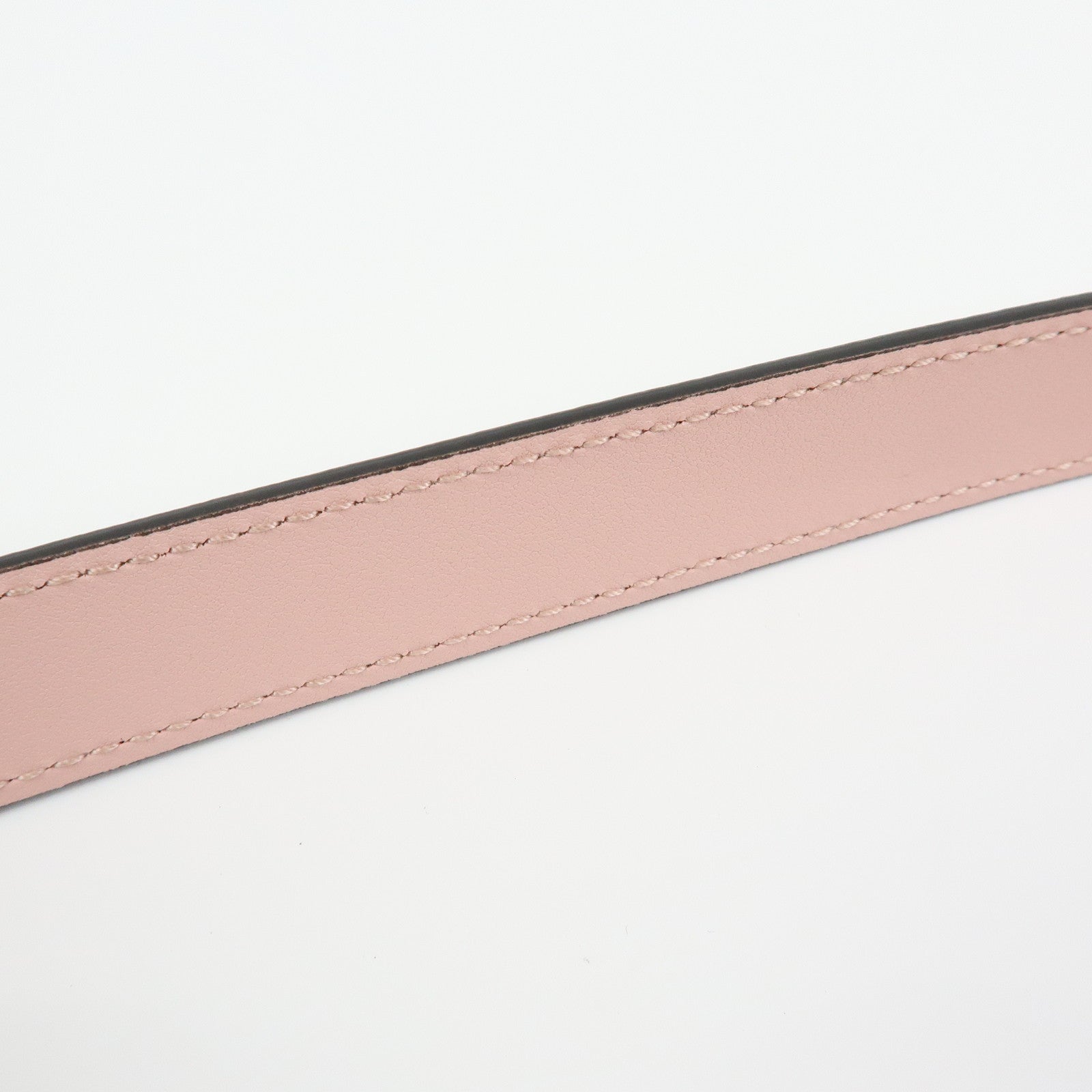 GUCCI Double G GG Spreme Leather Belt Greige White Pink 409417