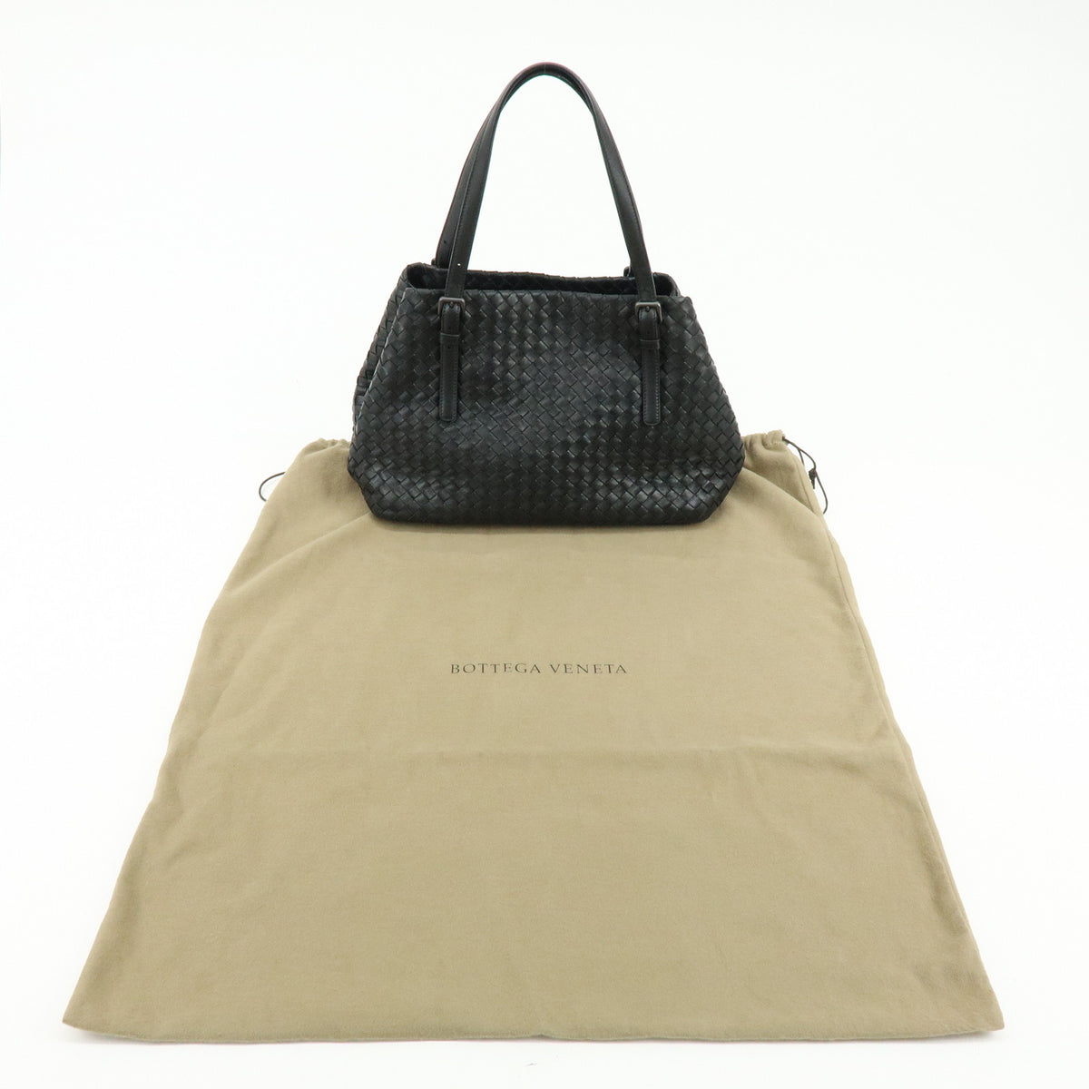 BOTTEGA VENETA Intrecciato Chester Leather Shoulder Bag Tote Bag Black
