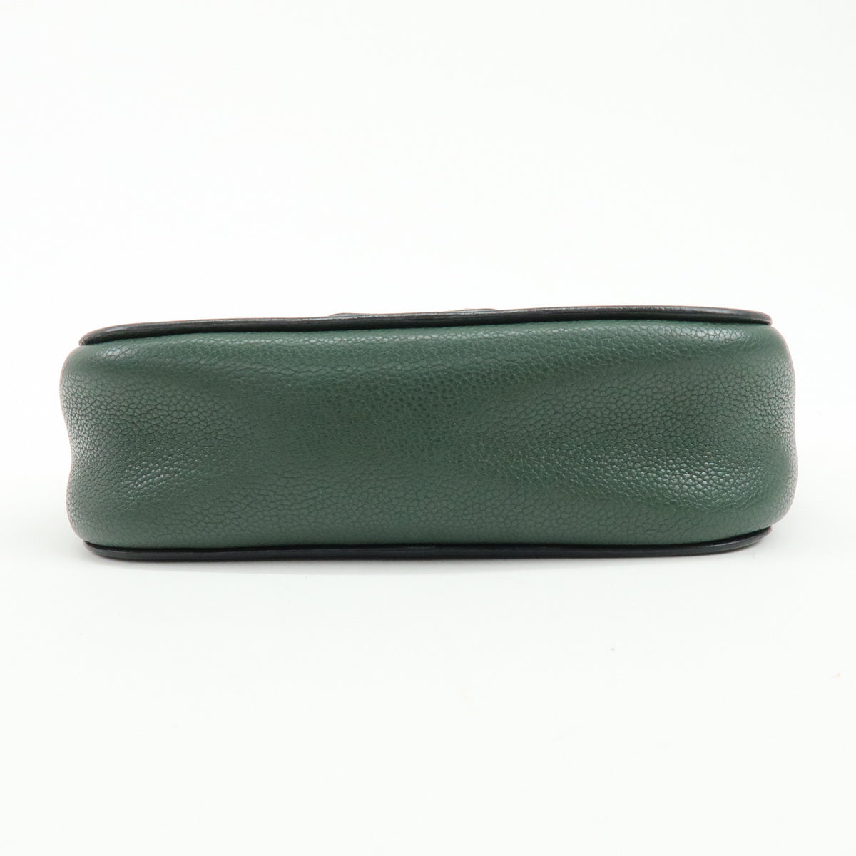 MIU MIU Madras Leather Shoulder Bag Dark Green RT0638