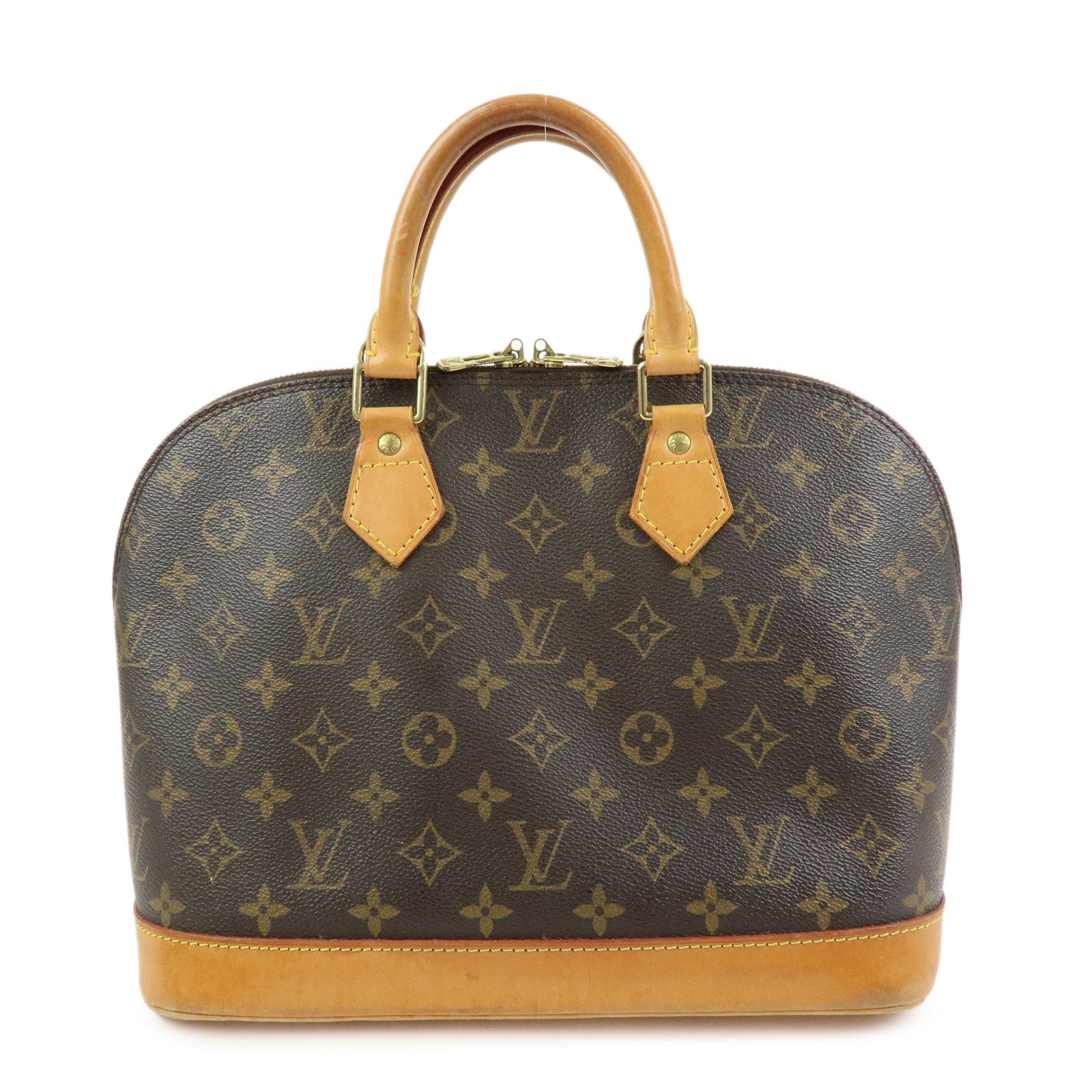 Louis Vuitton Monogram Alma PM Canvas Leather Hand Bag Brown M51130