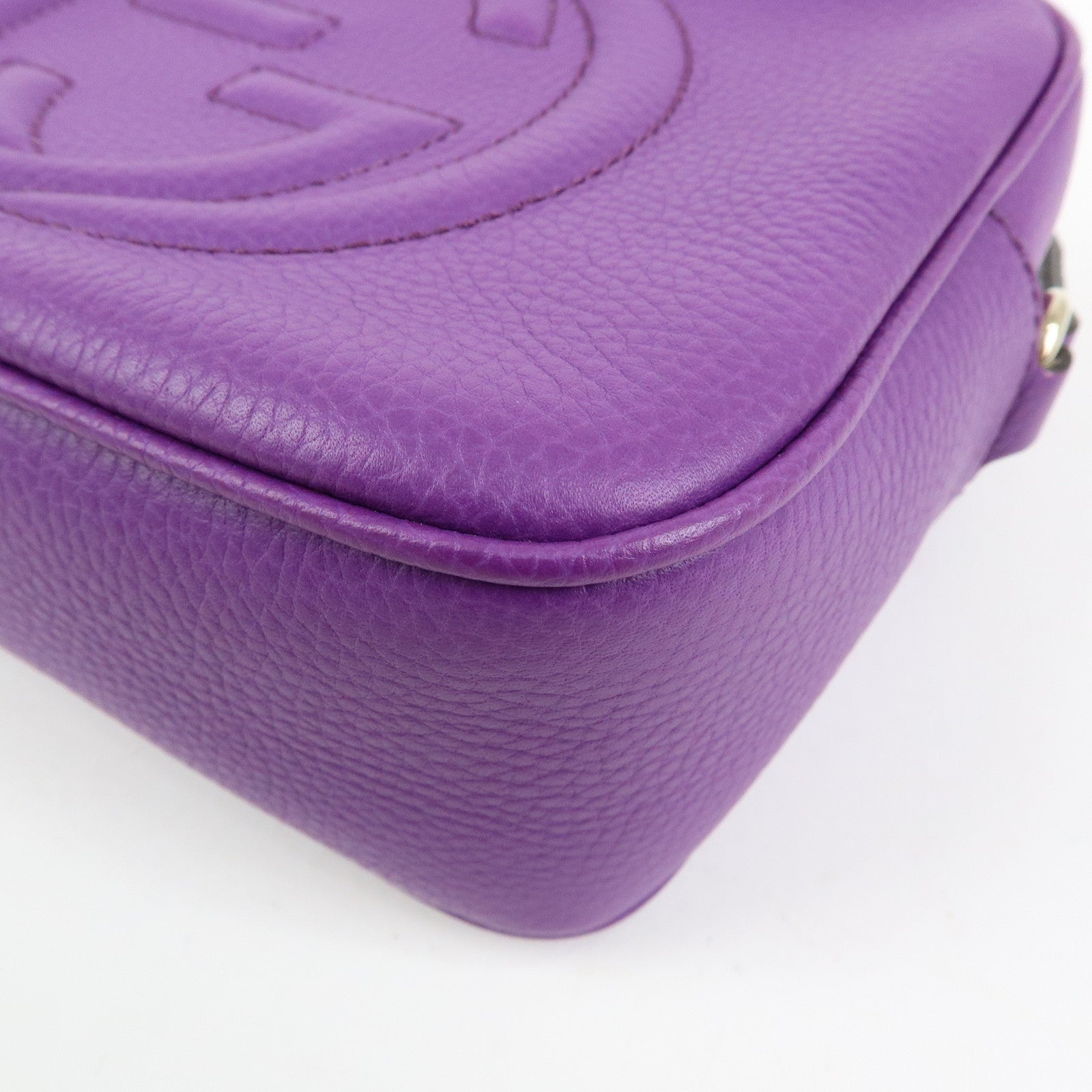GUCCI SOHO Interlocking G Leahter Disco Bag Shoulder Bag Purple 308364