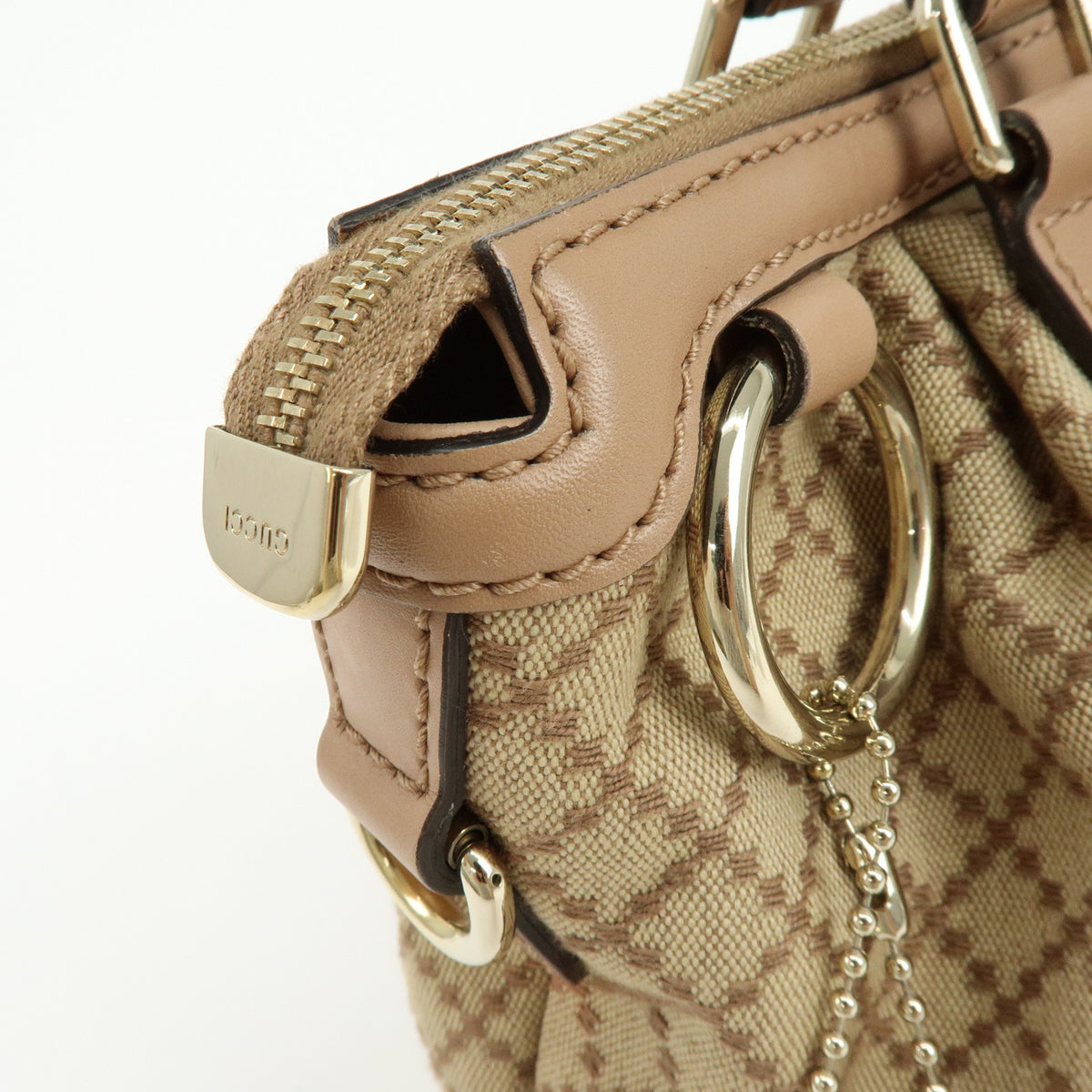GUCCI Sukey Diamante Interlocking G GG Canvas Leather 2Way Bag 247902