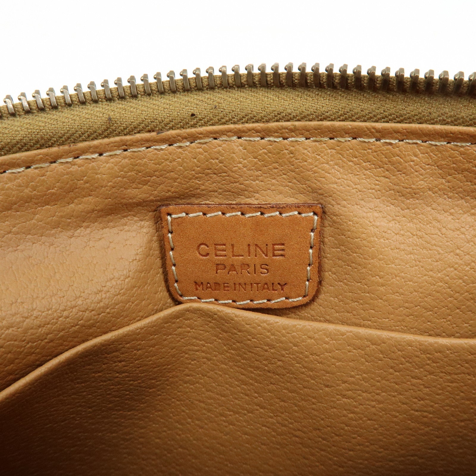 CELINE Macadam PVC Leather Cosmetic Pouch Accessory Pouch Brown