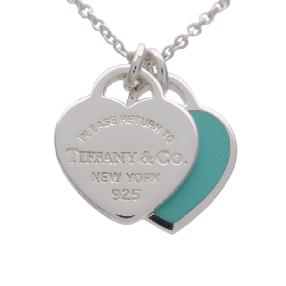 Tiffany & Co Return to Tiffany Mini Double Heart Tag Necklace SV925