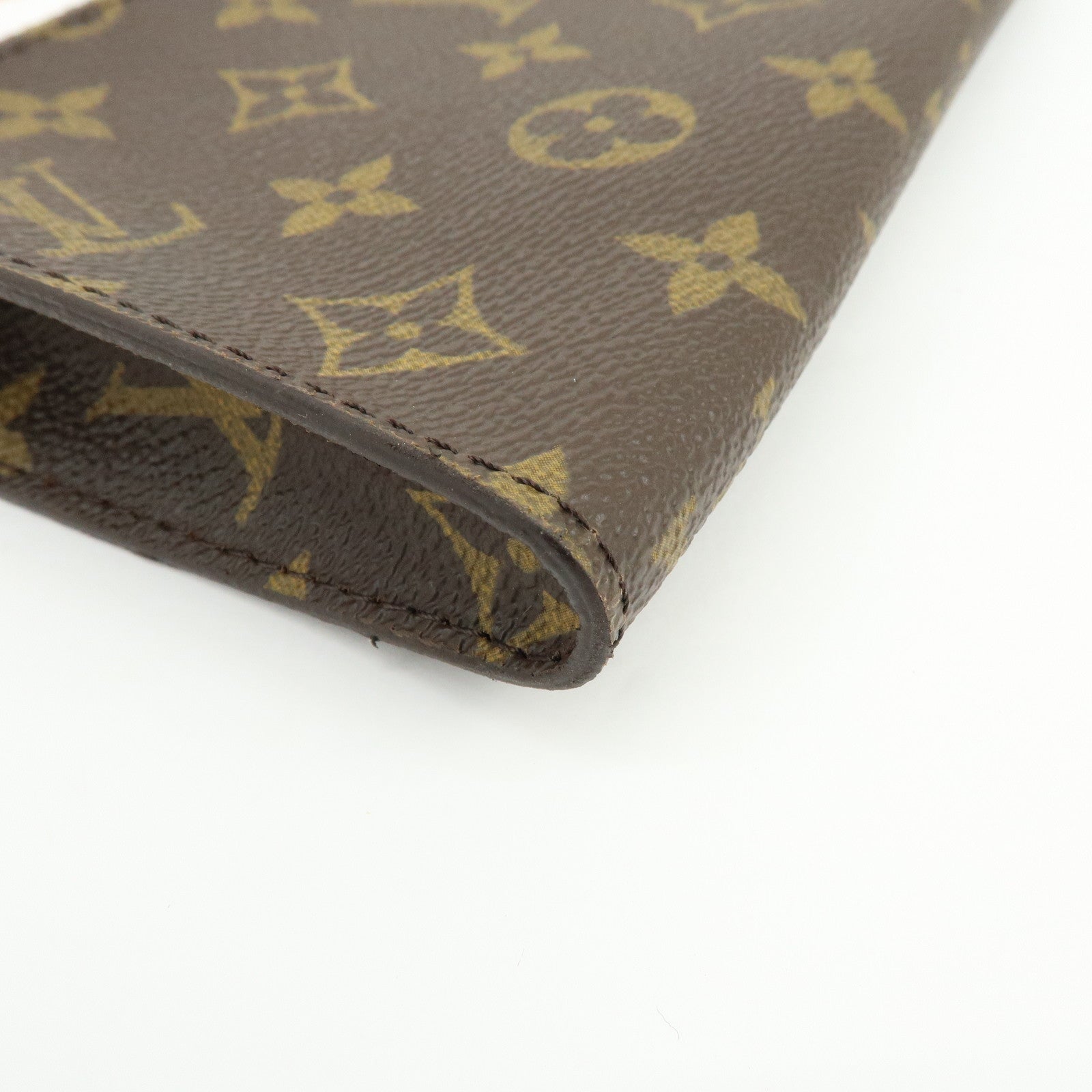 Louis Vuitton Monogram Leather Pouch for Baguette GM Brown Gold
