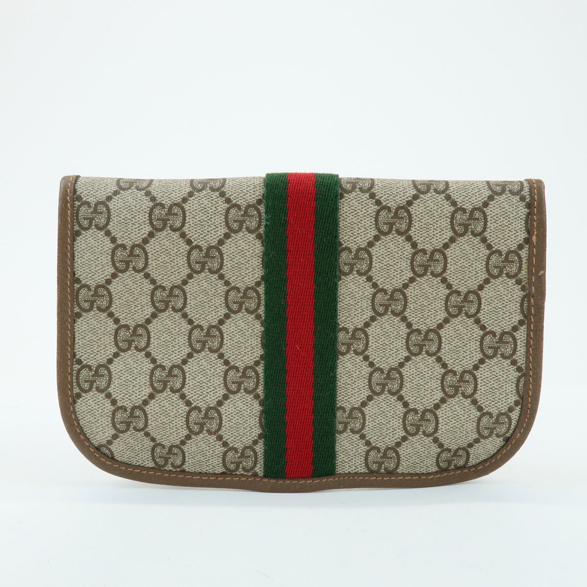 GUCCI Sherry Old Gucci GG Supreme Leather Clutch Bag Pouch 89・01・021