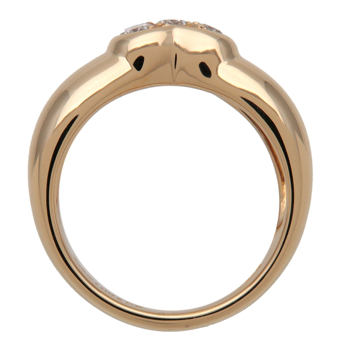 Tiffany & Co Friendship Pave Heart 6P Diamond Ring K18 750YG US4 EU47