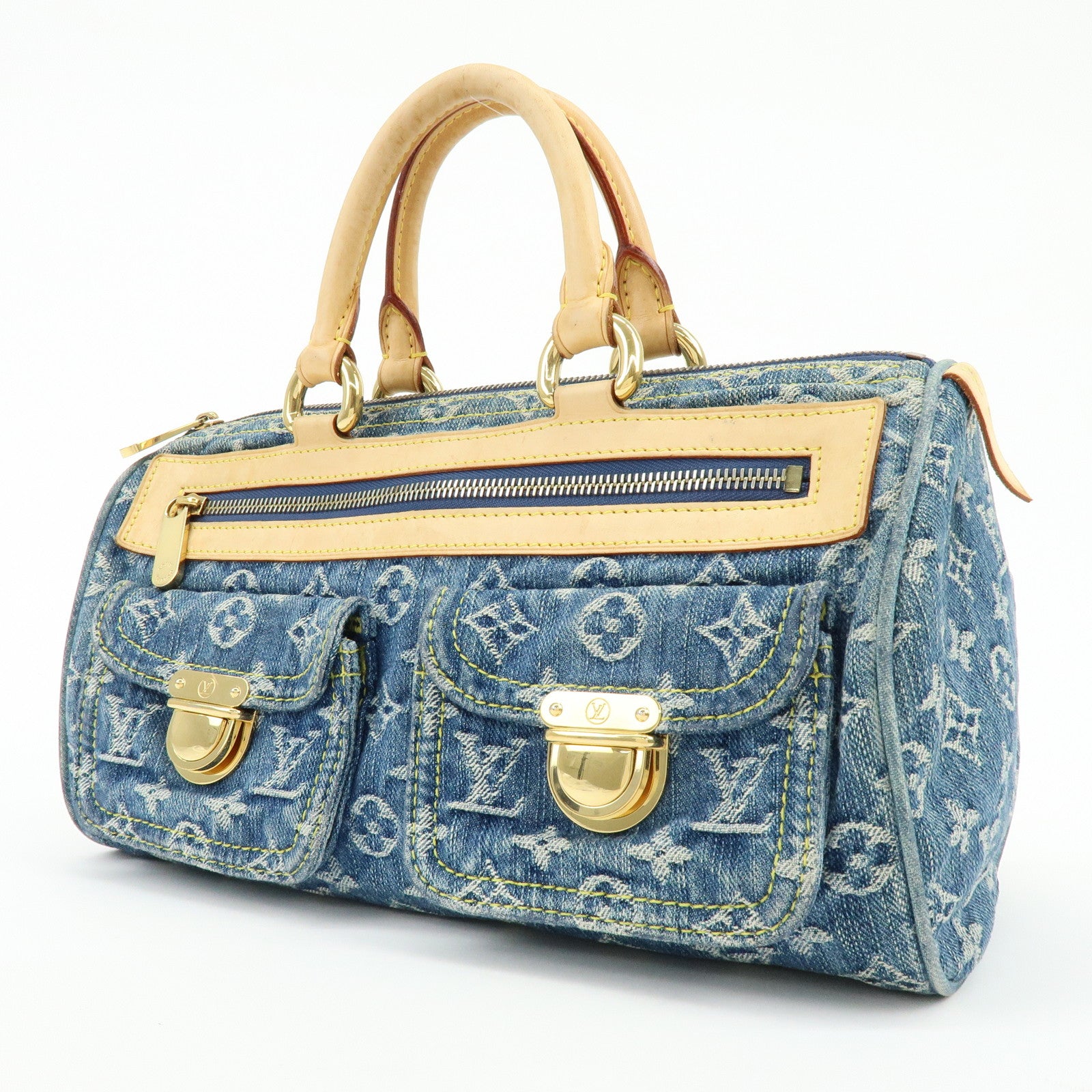 Louis Vuitton Monogram Denim Neo Speedy Boston Bag Blue M95019
