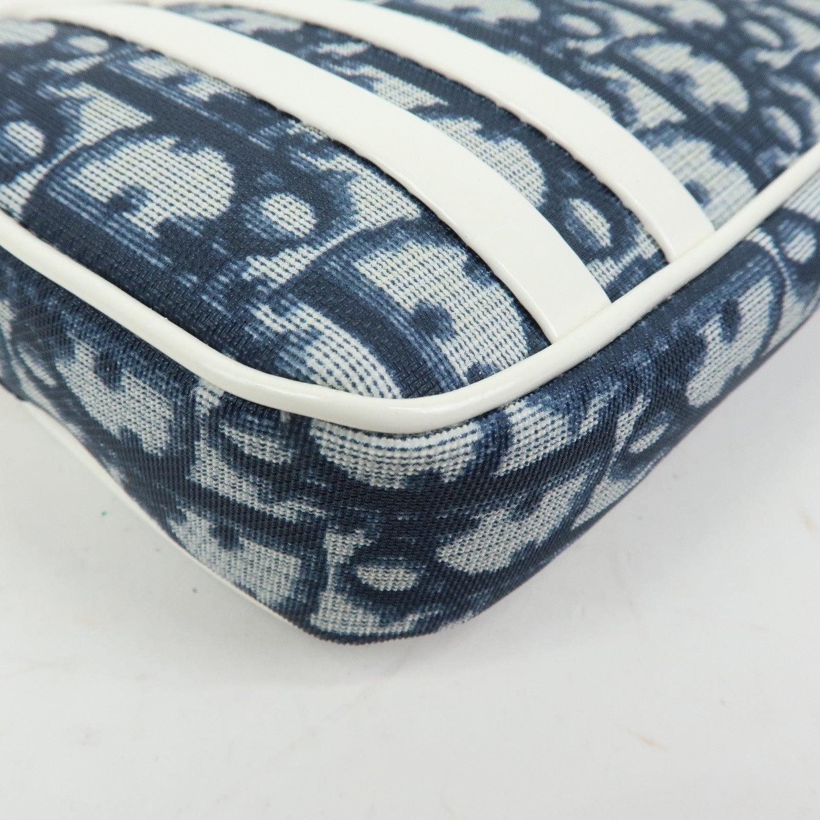 Christian Dior Trotter No.1 PVC Patent Leather Shoulder Bag Navy
