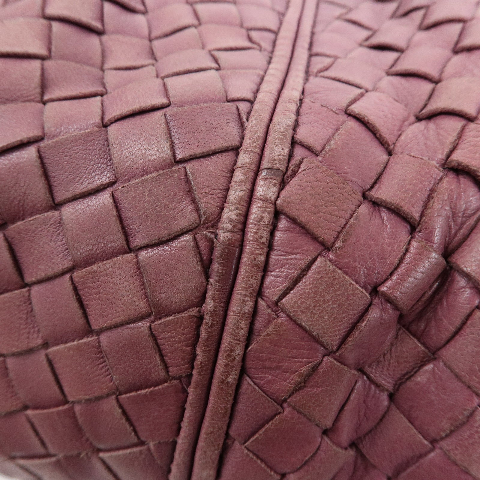 BOTTEGA VENETA Intrecciato Leathe Shoulder Bag Hand Bag Purple 145552