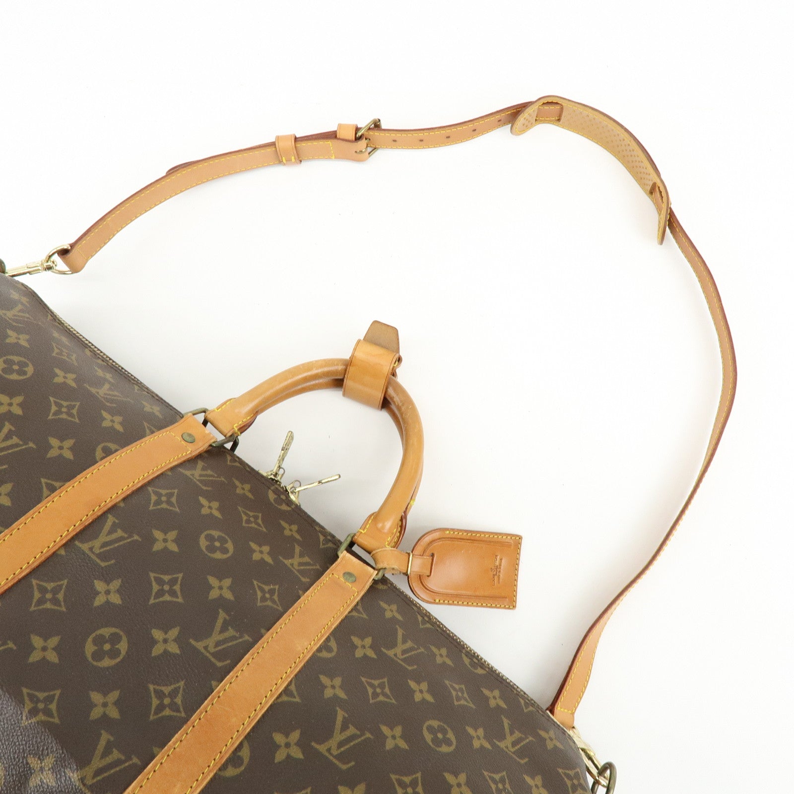 Louis Vuitton Keep All Bandouliere 50 Boston Bag Brown M41416