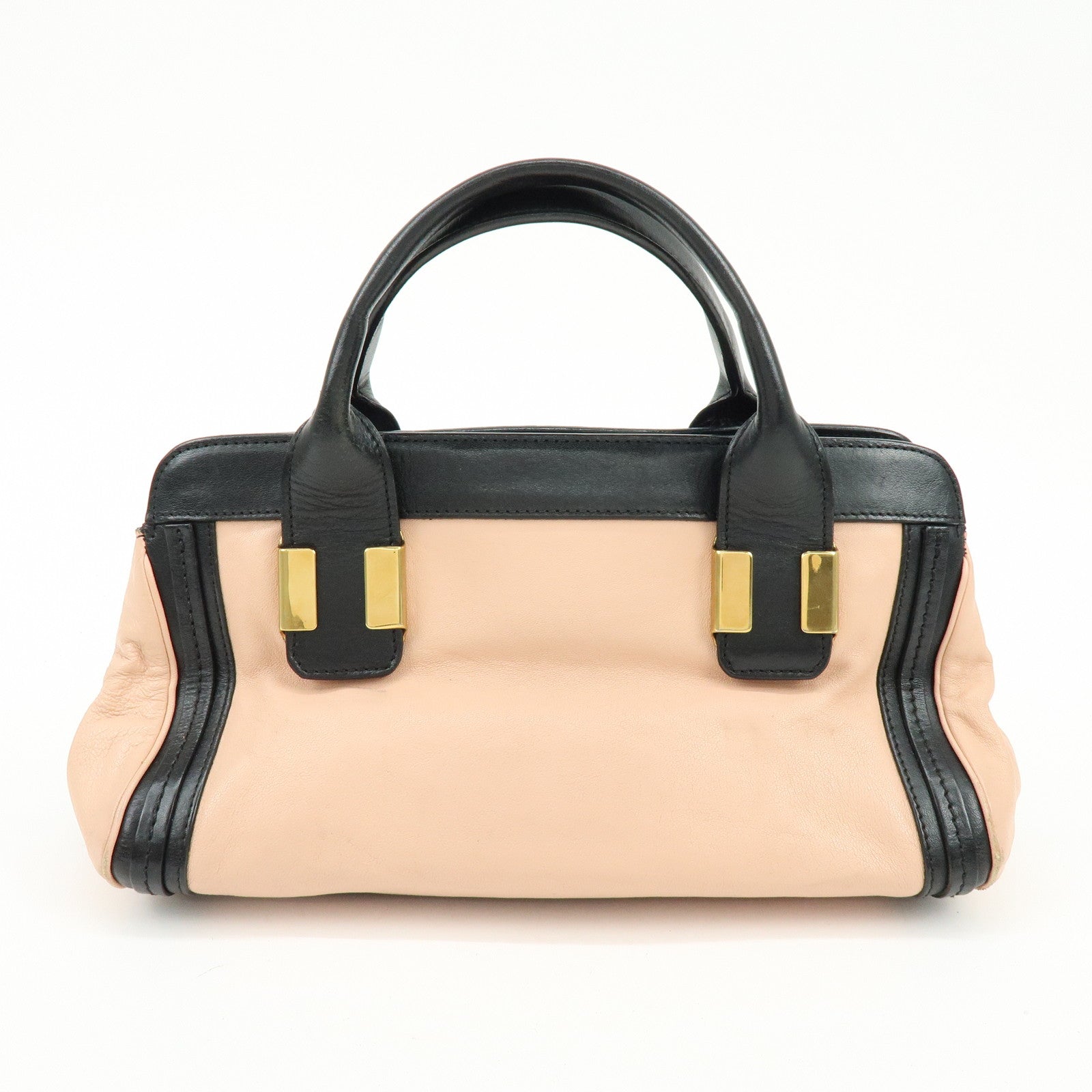 Chloe Alice Leather 2Way Bag Hand Bag Shoulder Bag Black Pink Beige