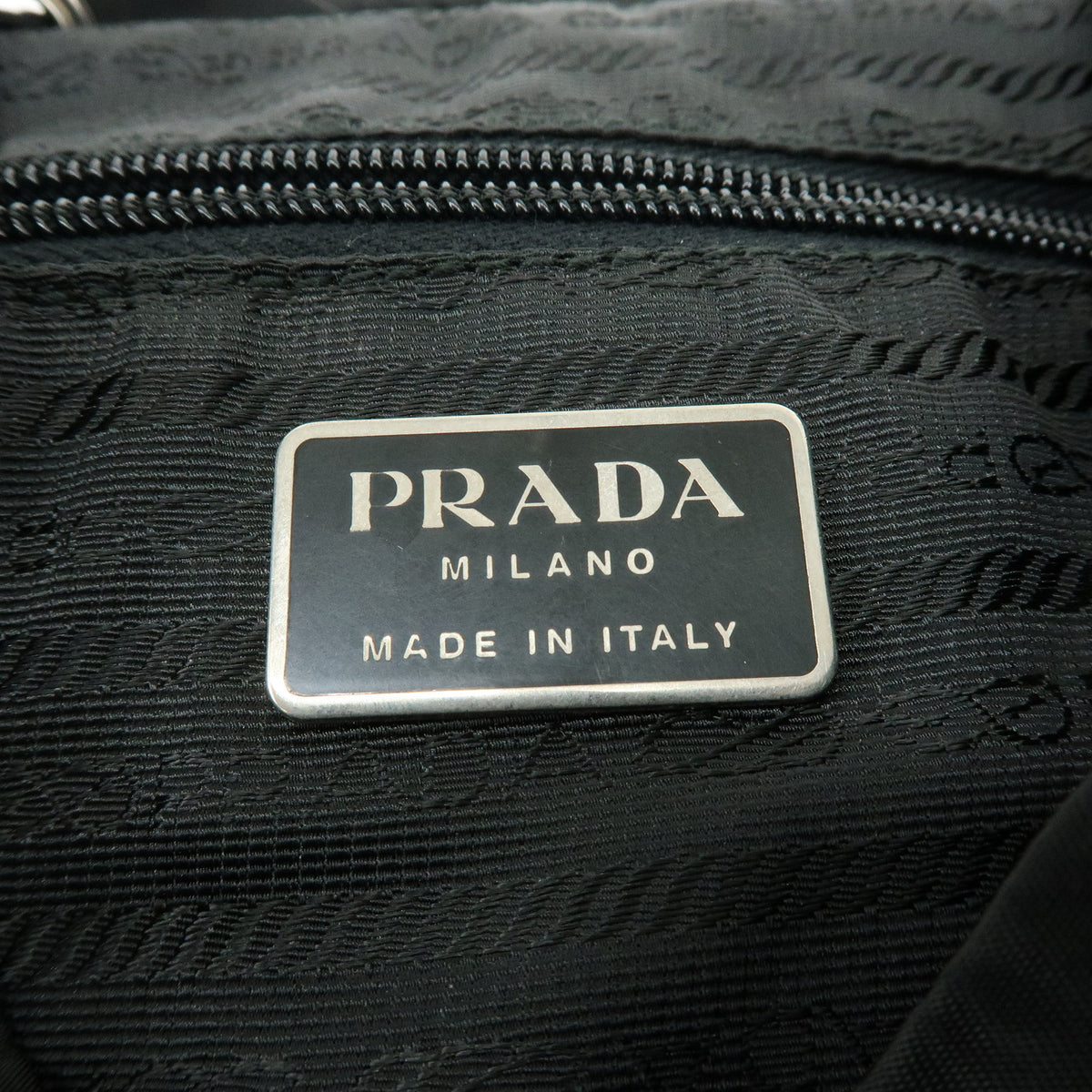 PRADA Triangle Logo Nylon Leather Backpack Rucksack Black