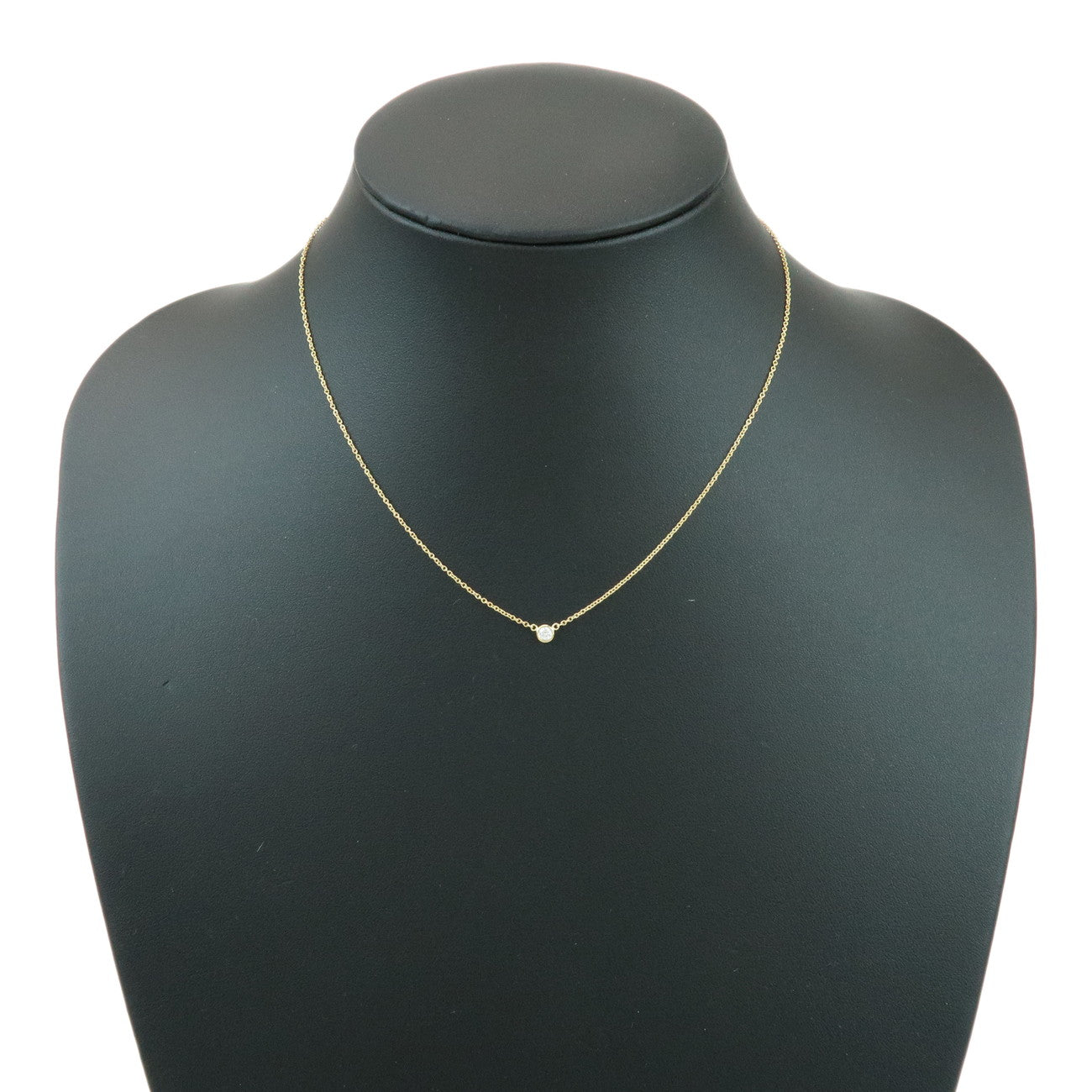 Tiffany & Co By The Yard 1P Diamond Necklace K18 750YG Yellow Gold