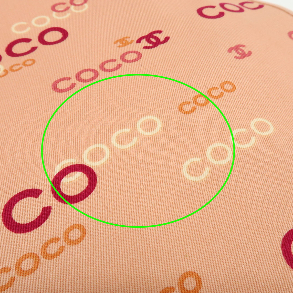 CHANEL COCO Mark Canvas Leather Chain Shoulder Bag Tote Bag Pink Orange