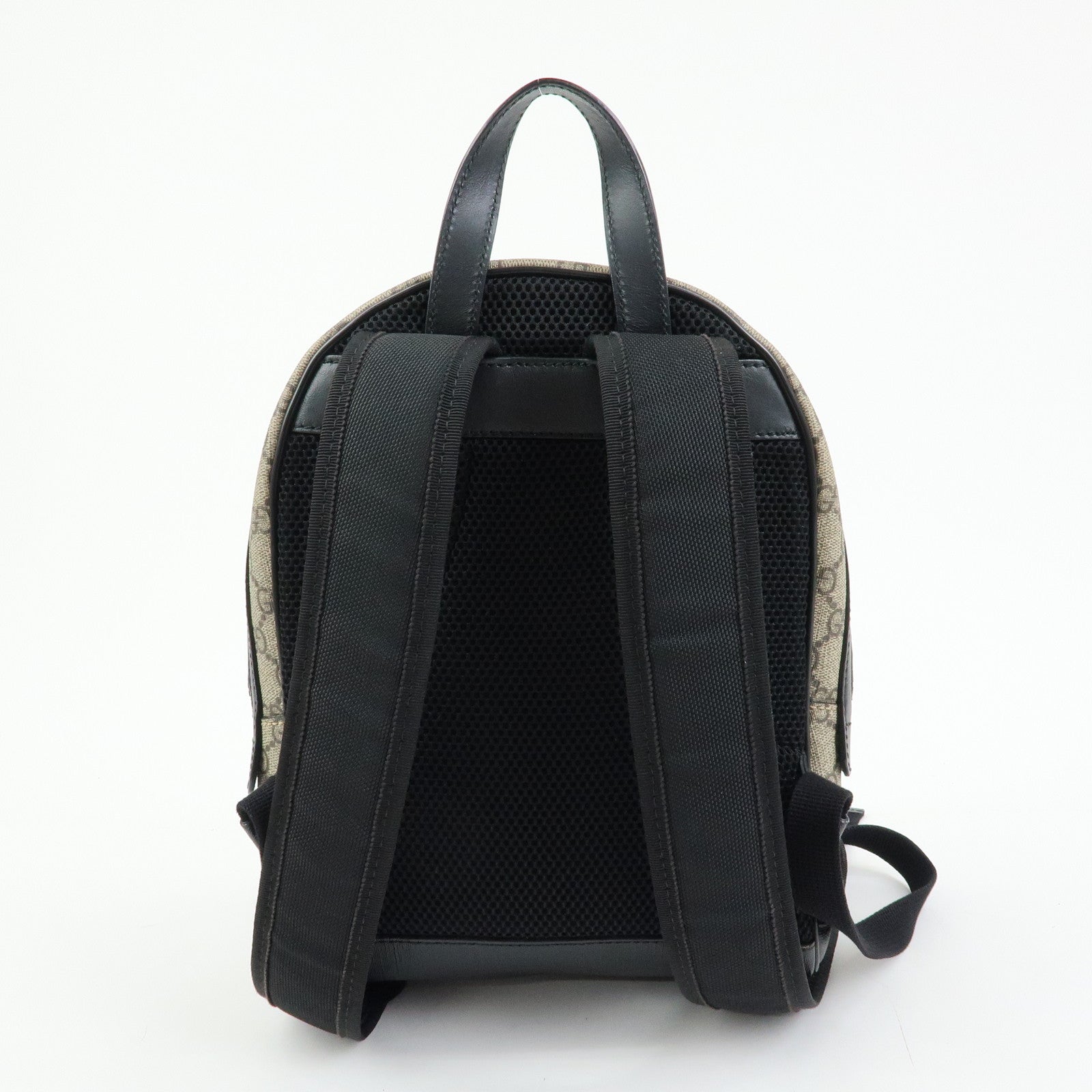 GUCCI GG Supreme Leather Backpack Rucksack Beige Black 429020