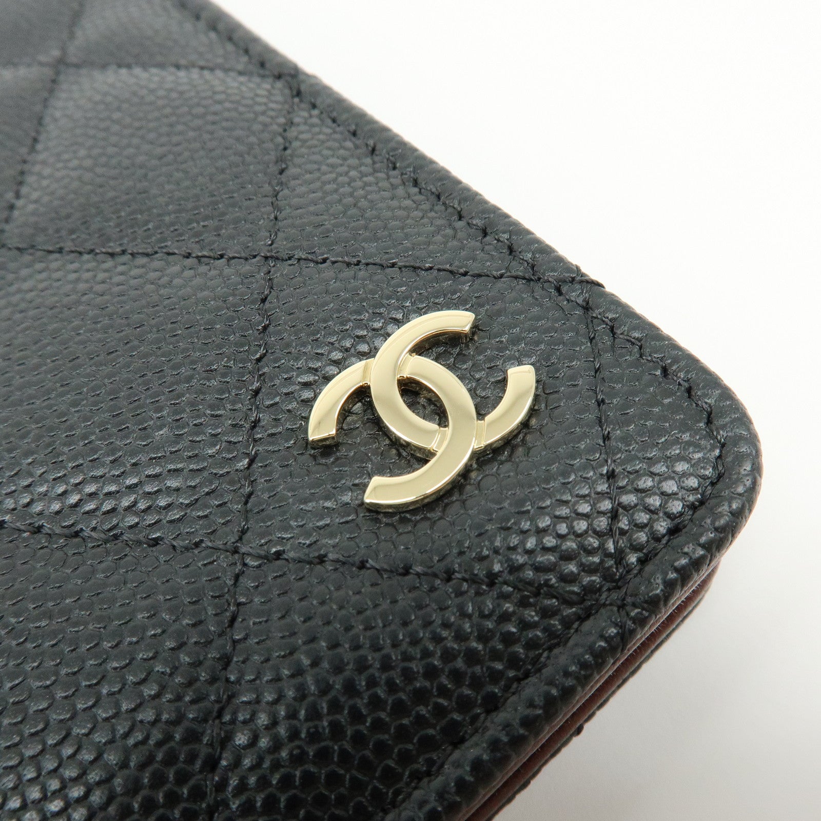 CHANEL COCO Mark Matelasse Caviarskin Agenda Cover Black