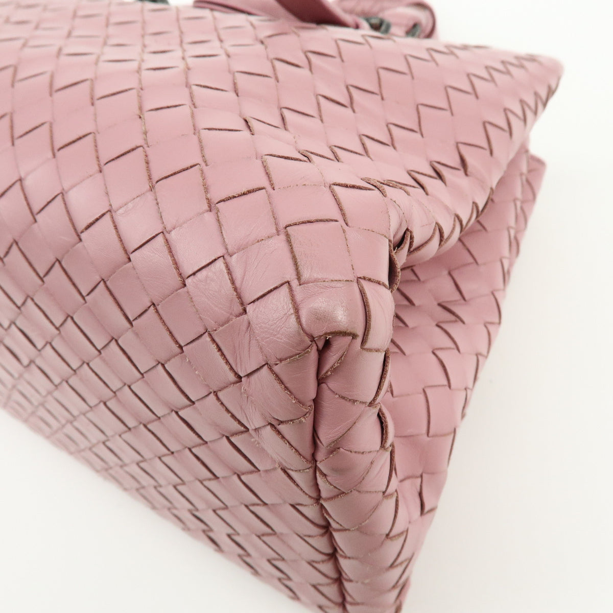 BOTTEGA VENETA Intrecciato Rome Leather 2Way Shoulder Bag Hand Bag Pink