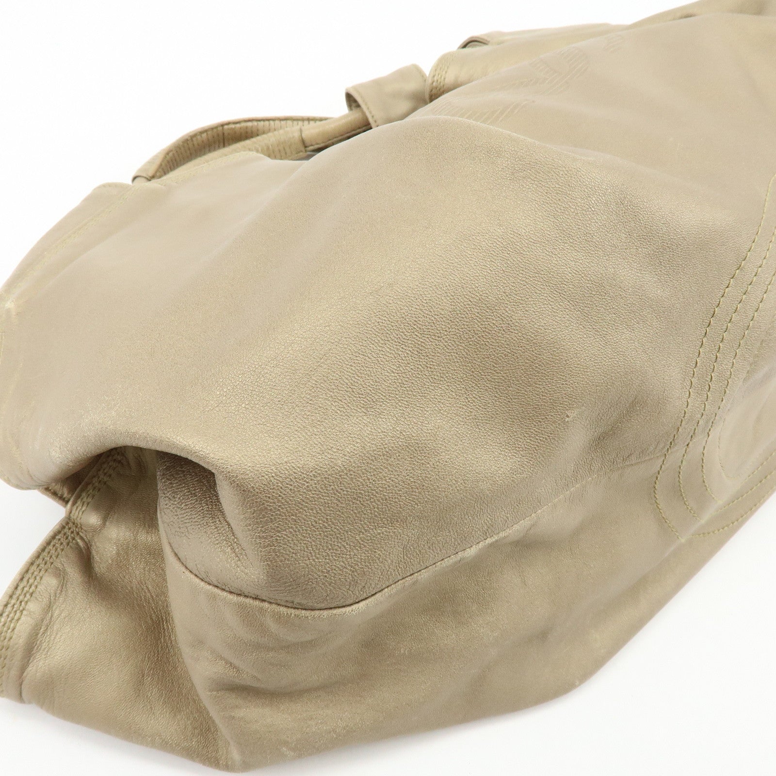 LOEWE Anagram Nappa Aire Leather Hand Bag Tote Bag Gold