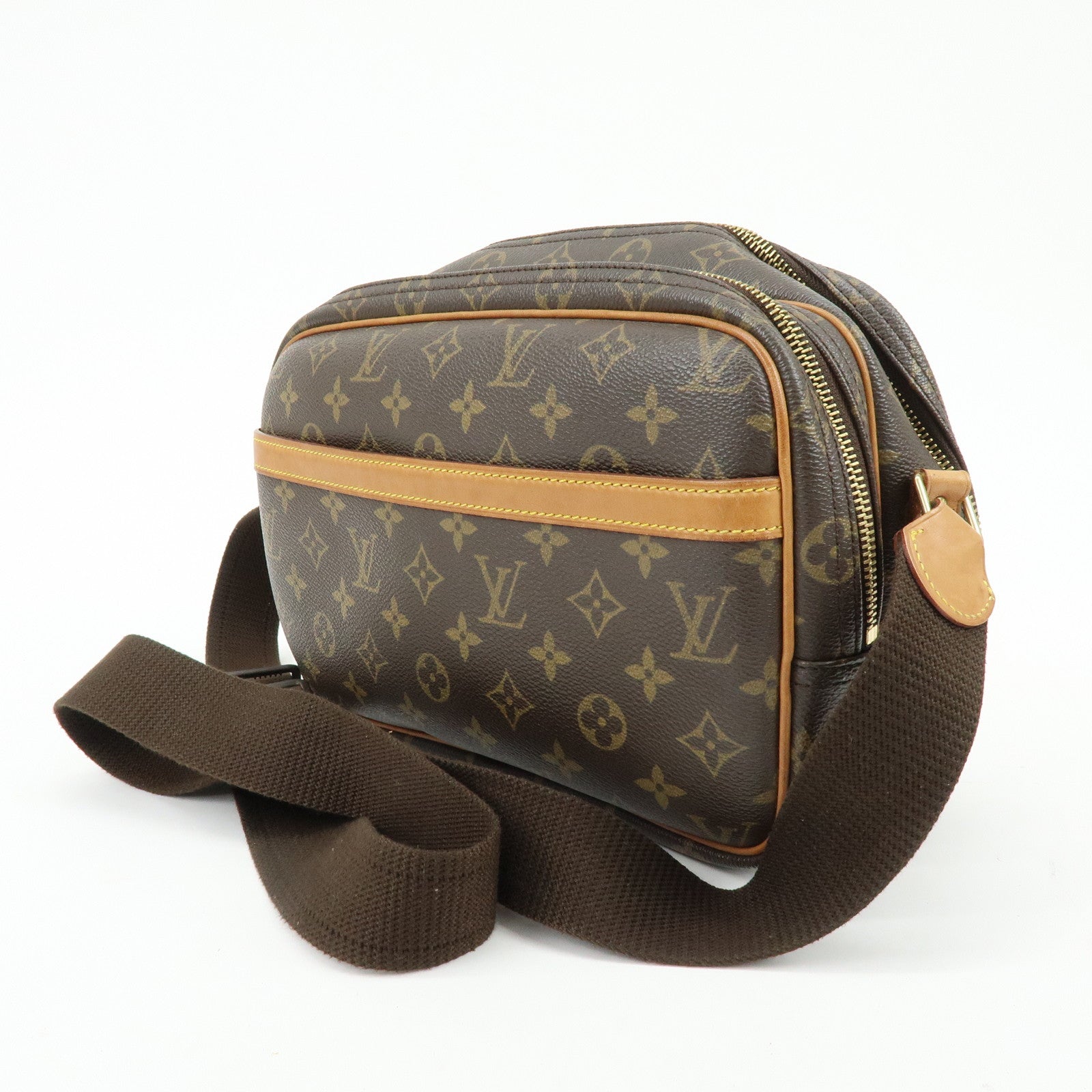 Louis Vuitton Monogram Reporter PM Shoulder Crossbody Bag Brown M45254