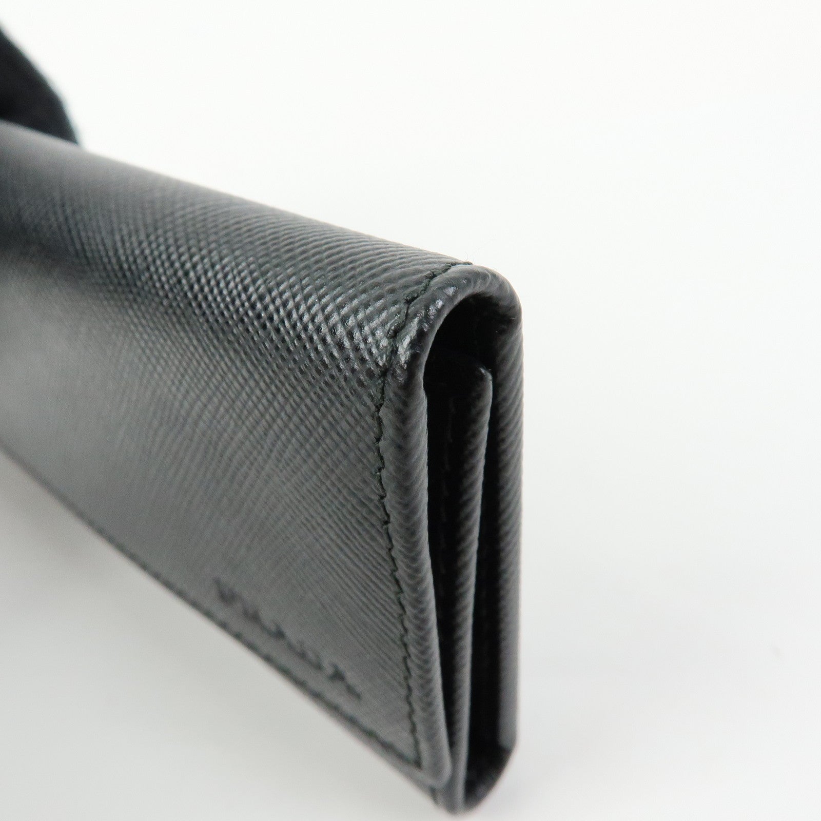PRADA Saffiano Leather 6 Rings Key Case Key Holder Black