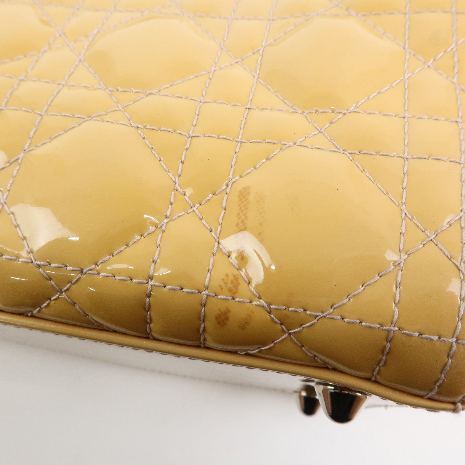 Christian Dior Lady Dior Cannage Patent Leather 2Way Hand Shoulder Bag