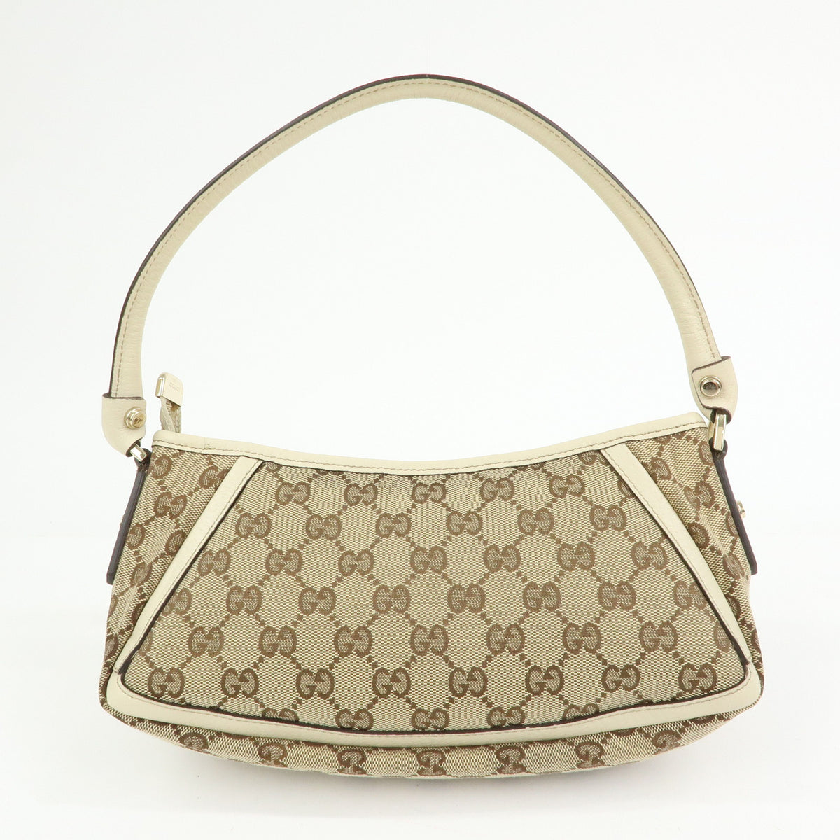 GUCCI Abbey GG Canvas Leather Mini Shoulder Bag Beige Ivory 130939