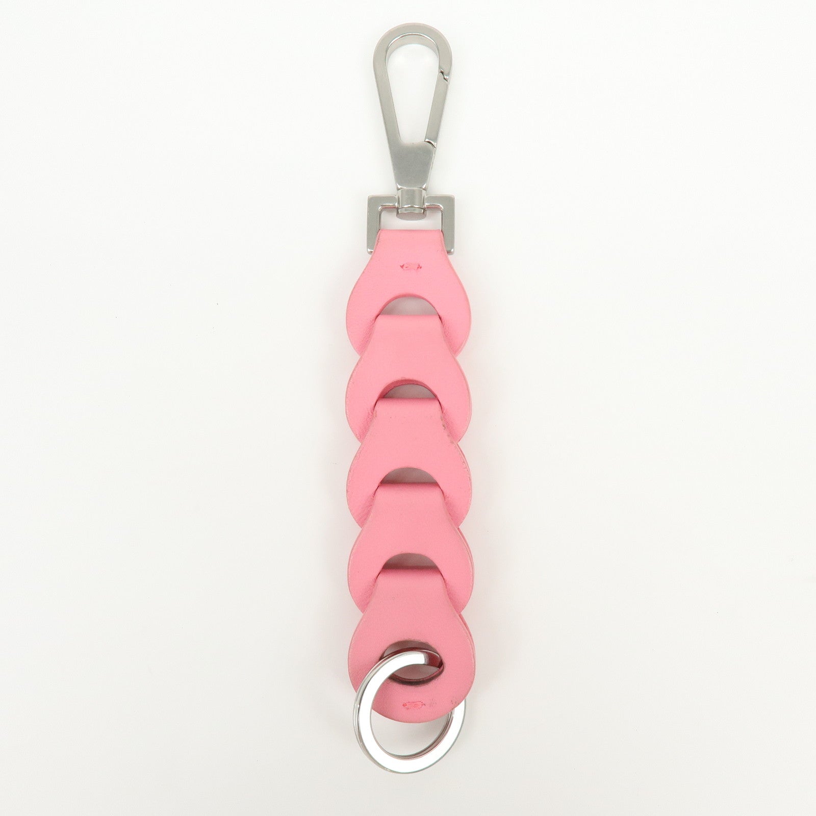 BOTTEGA VENETA Leather Metal Bag Charm Chain Motif Pink 577930