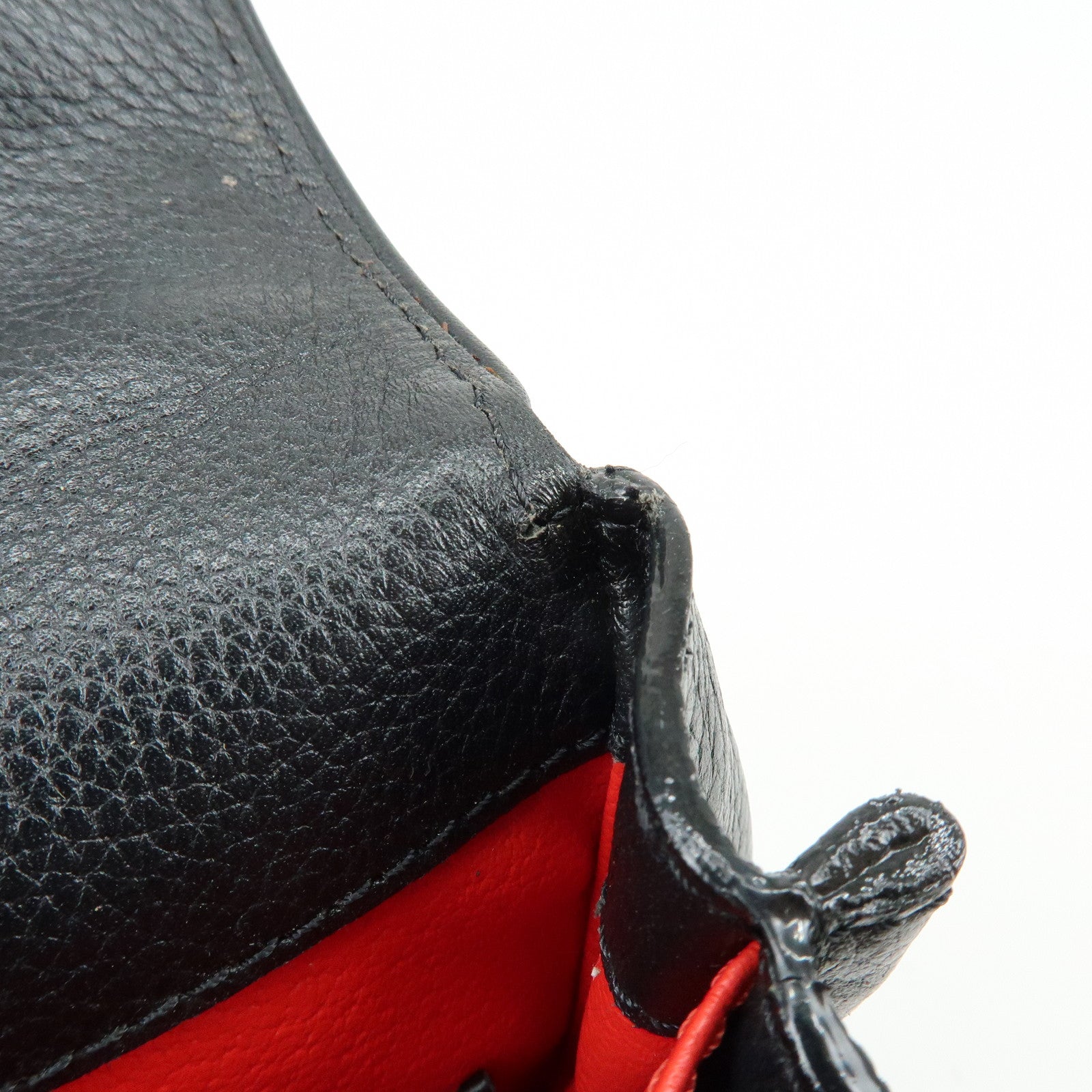 CELINE Leather 2WAY Bag Top Handle Bag Shoulder Bag Black