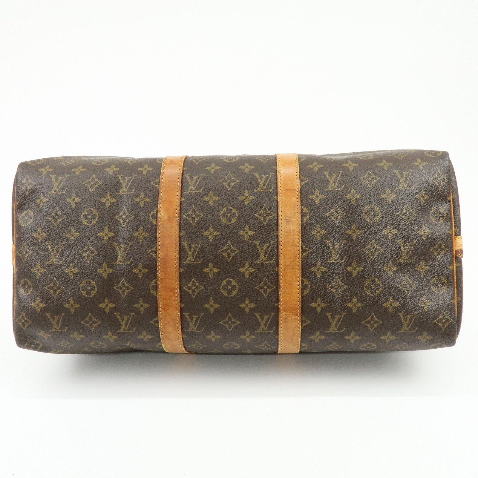 Louis Vuitton Monogram Keep All Bandouliere 50 Boston Bag Brown M41416