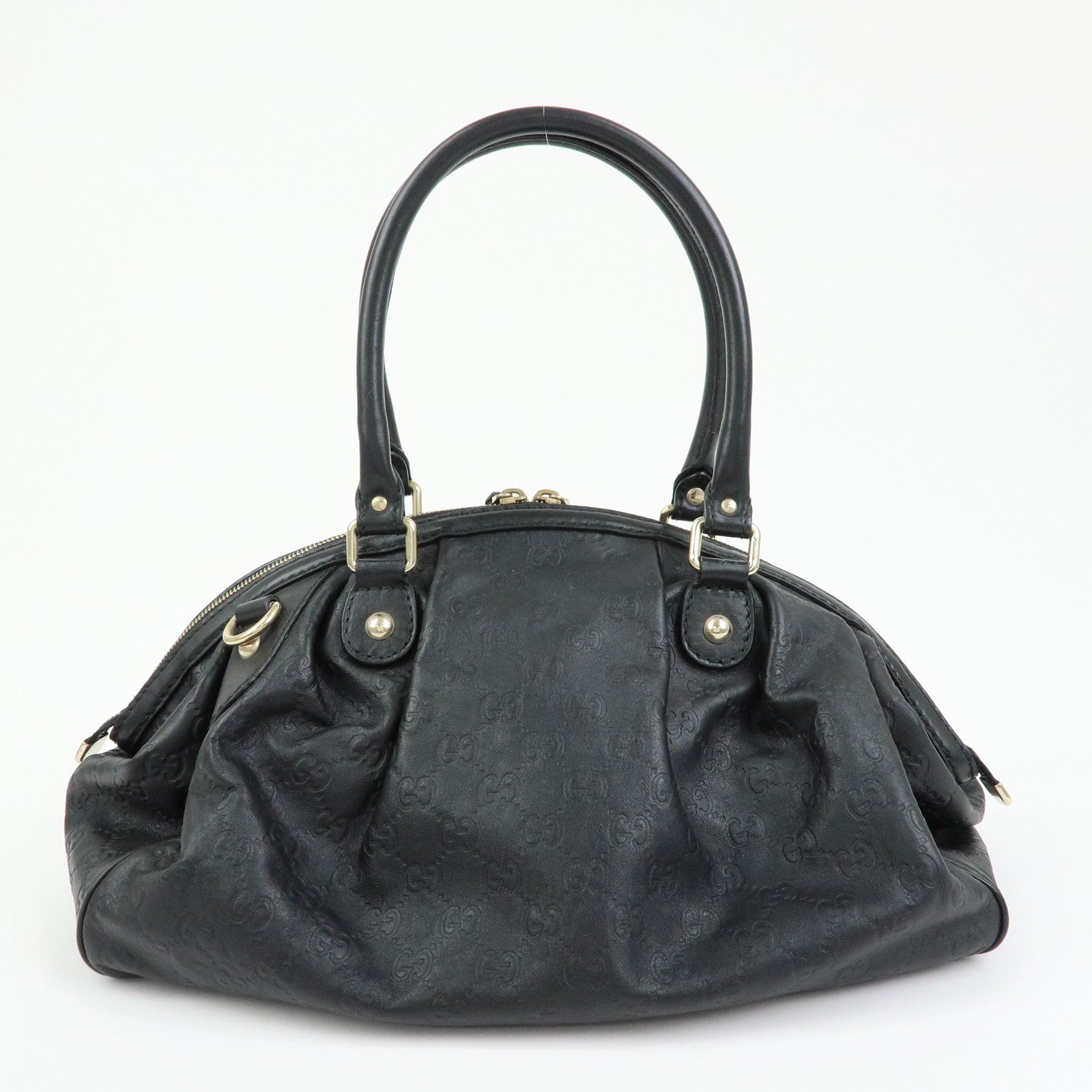 GUCCI Sukey Guccissima Leather 2Way Shoulder Bag Black 223974