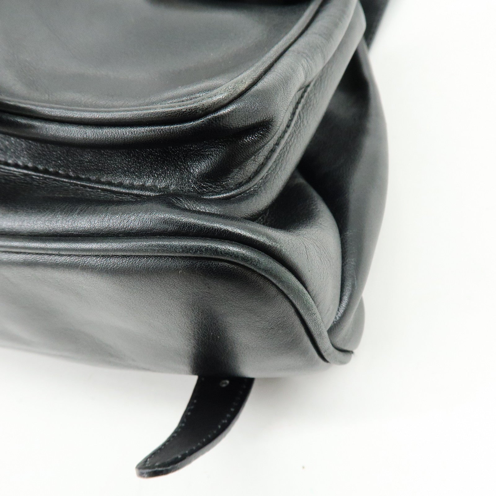 GUCCI Bamboo Leather Backpack Rucksack Black 003・2058・0016