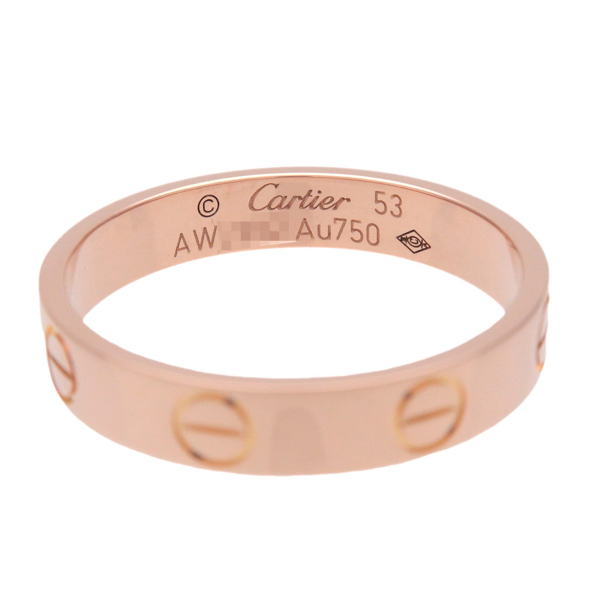 Cartier Mini Love Ring Rose Gold K18 750PG #53 US6.5 EU53 HK14